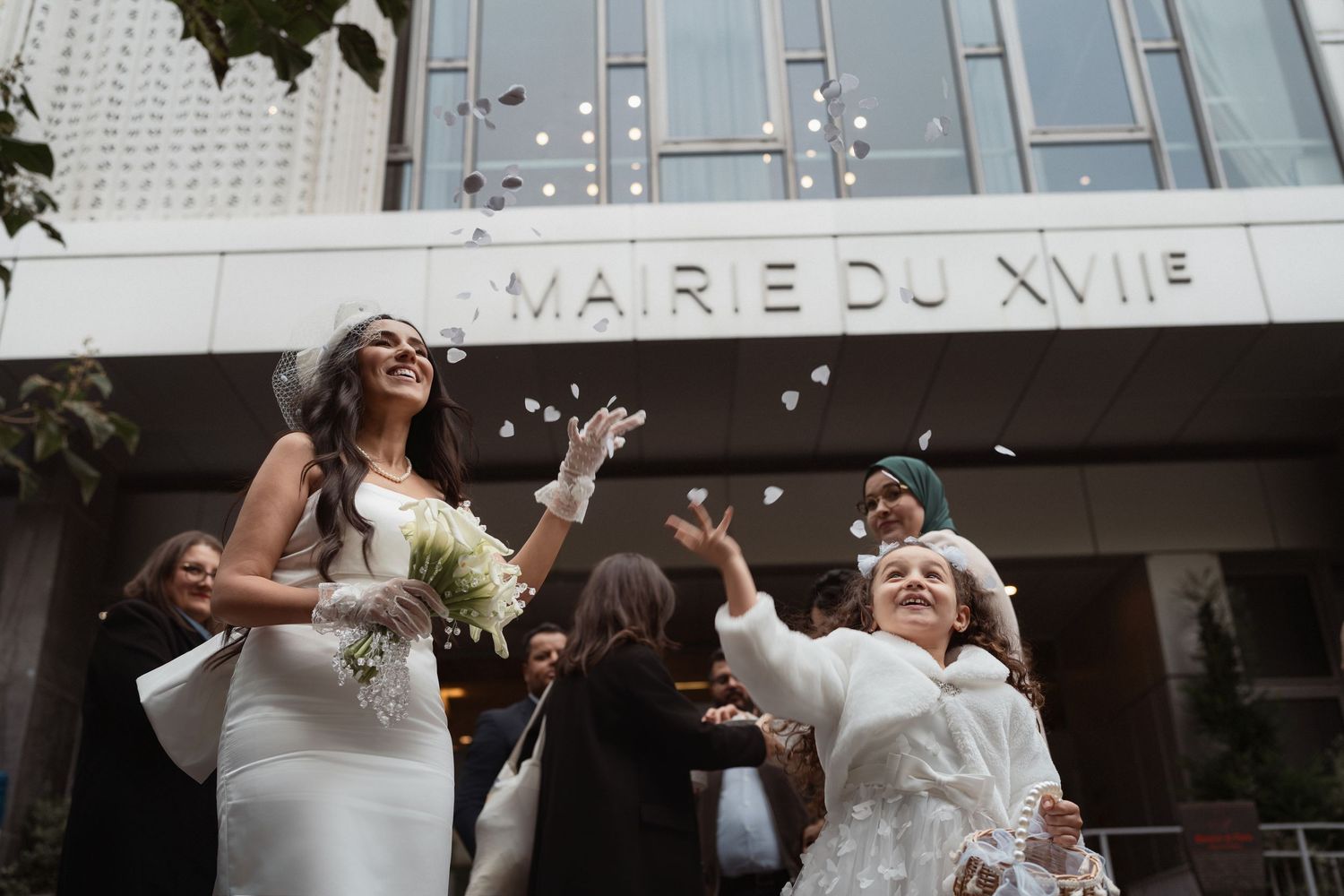 A collection of wedding photos showing couples celebrating and dancing at their wedding reception.