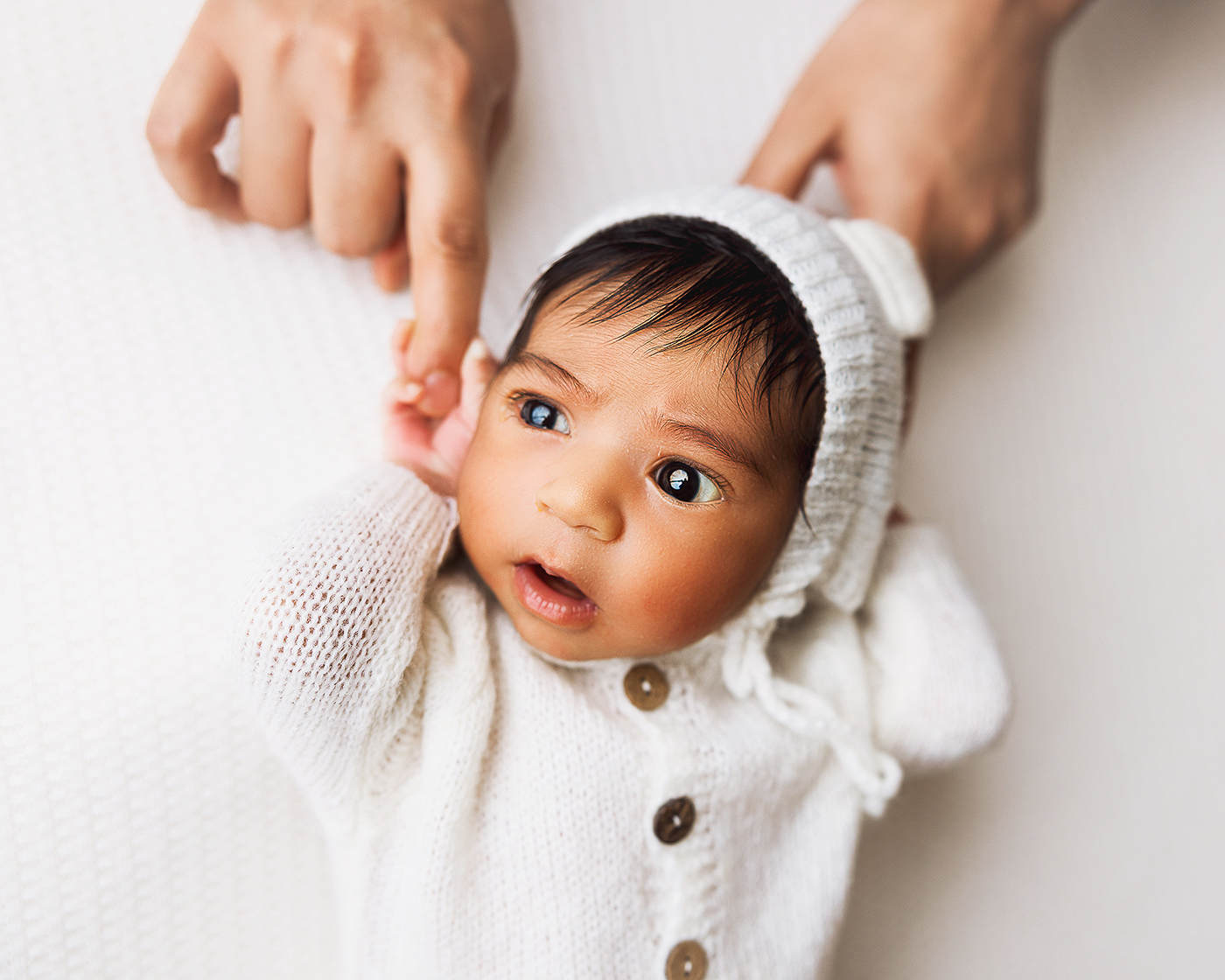 Bothell newborn photographer studio session with baby