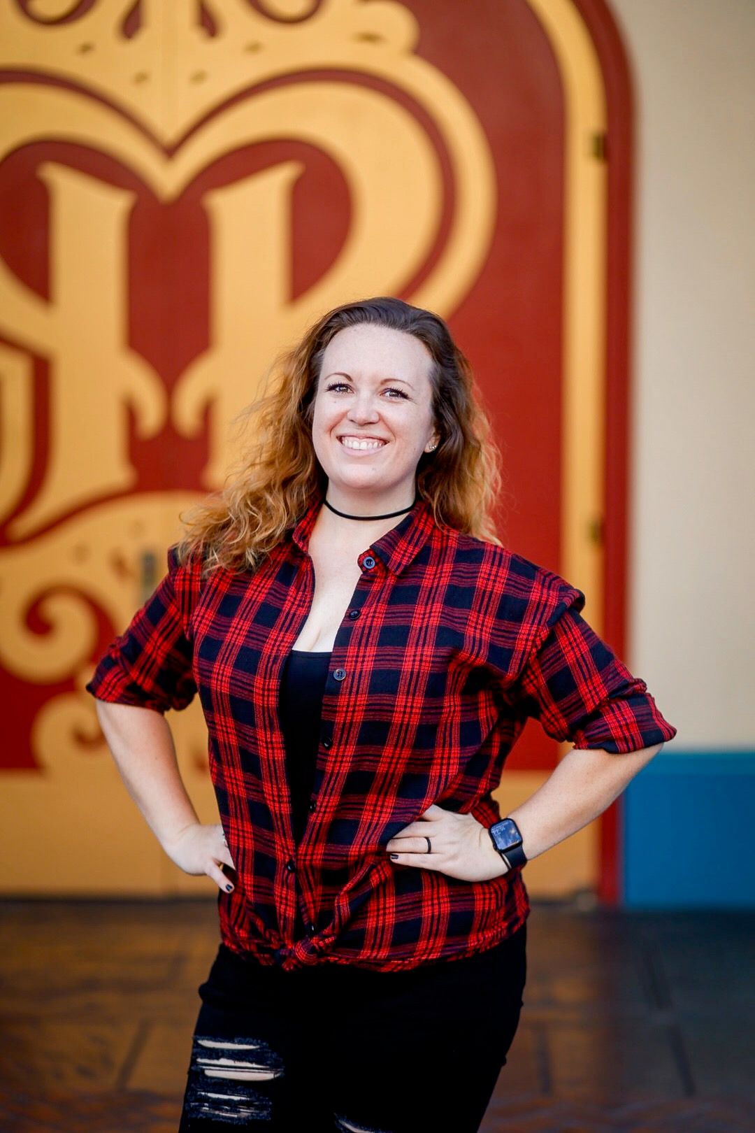 Hilary on Pixar Pier at Disney's California Adventure in Anaheim.