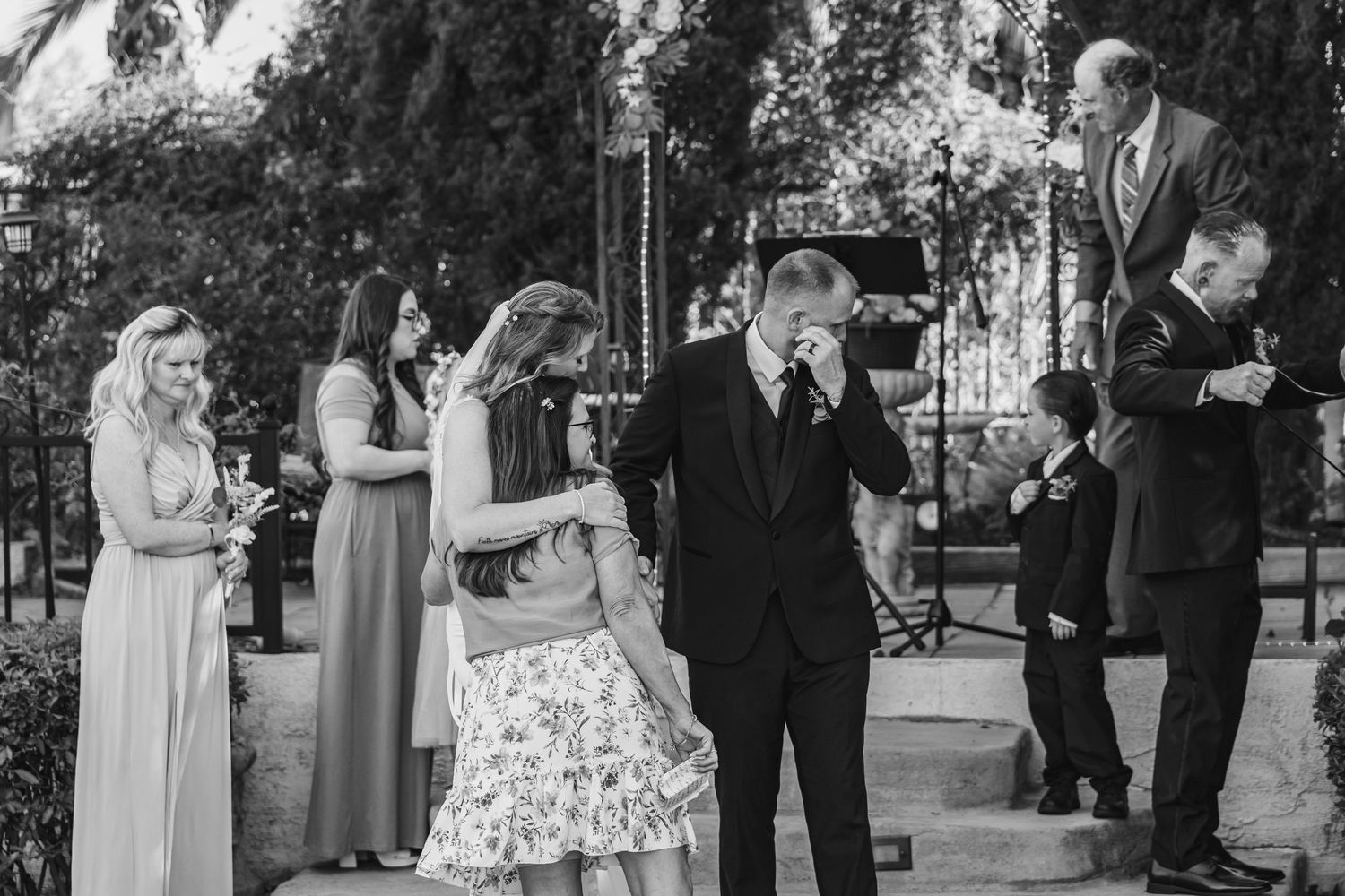 A tender moment during a wedding ceremony in Redlands