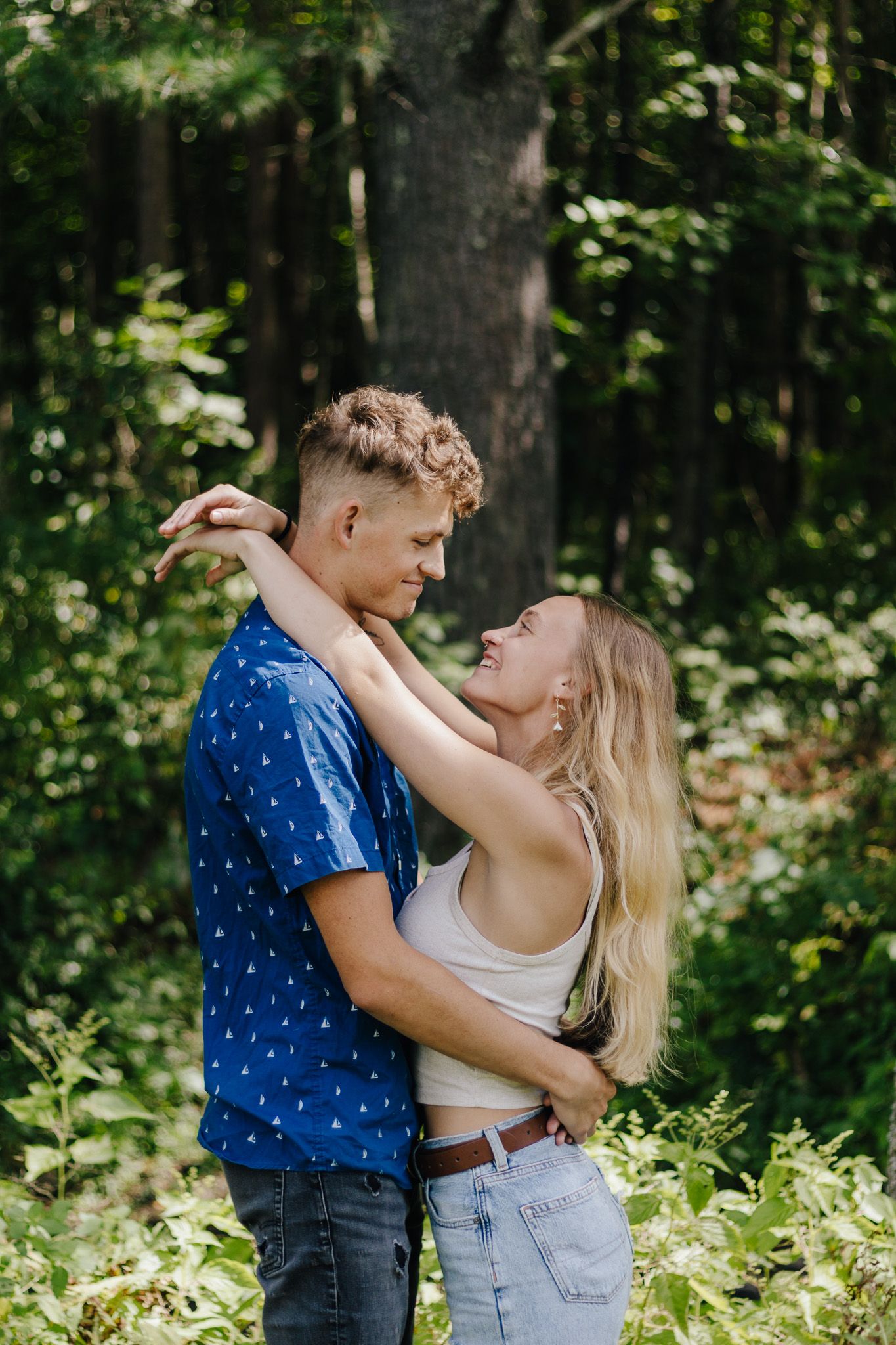 Romantic couple portrait during an outdoor session.