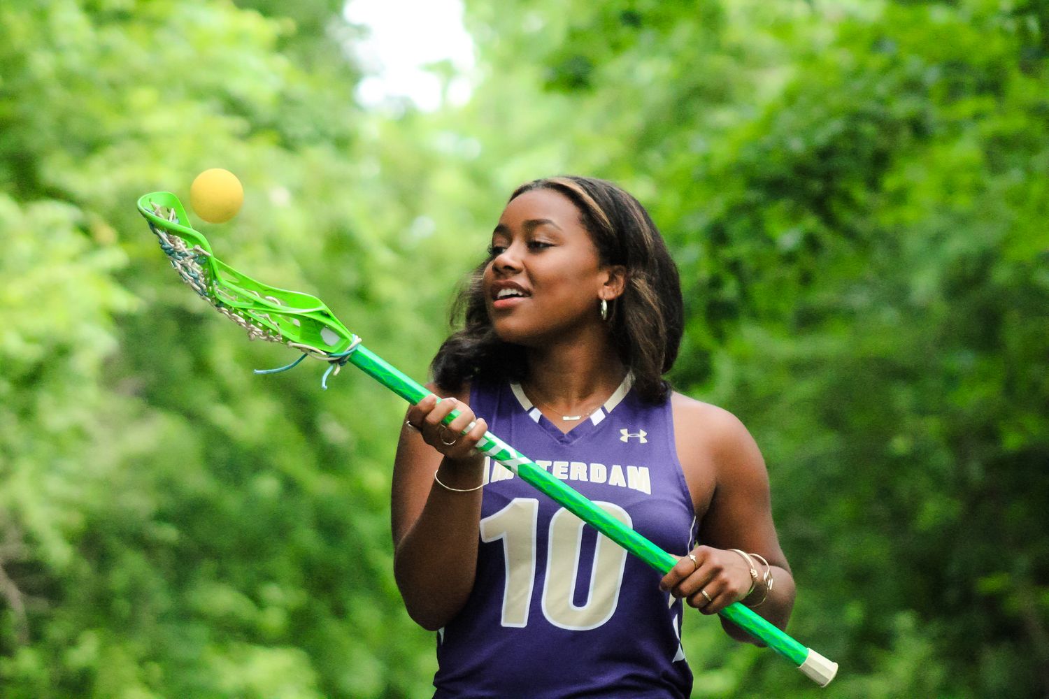 Senior sports portrait on a trail in the Capital Region NY.