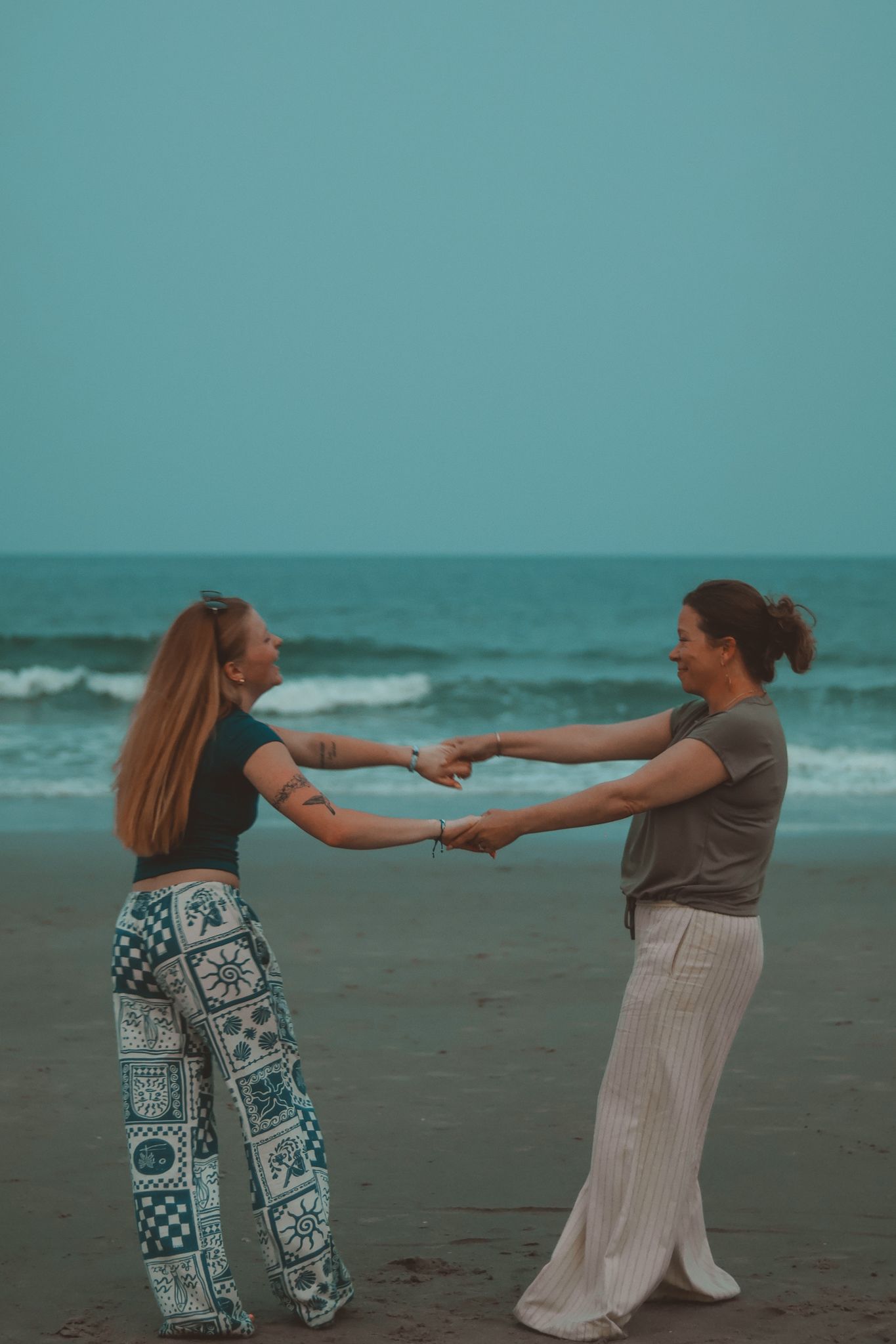 Candid mother and daughter moment.