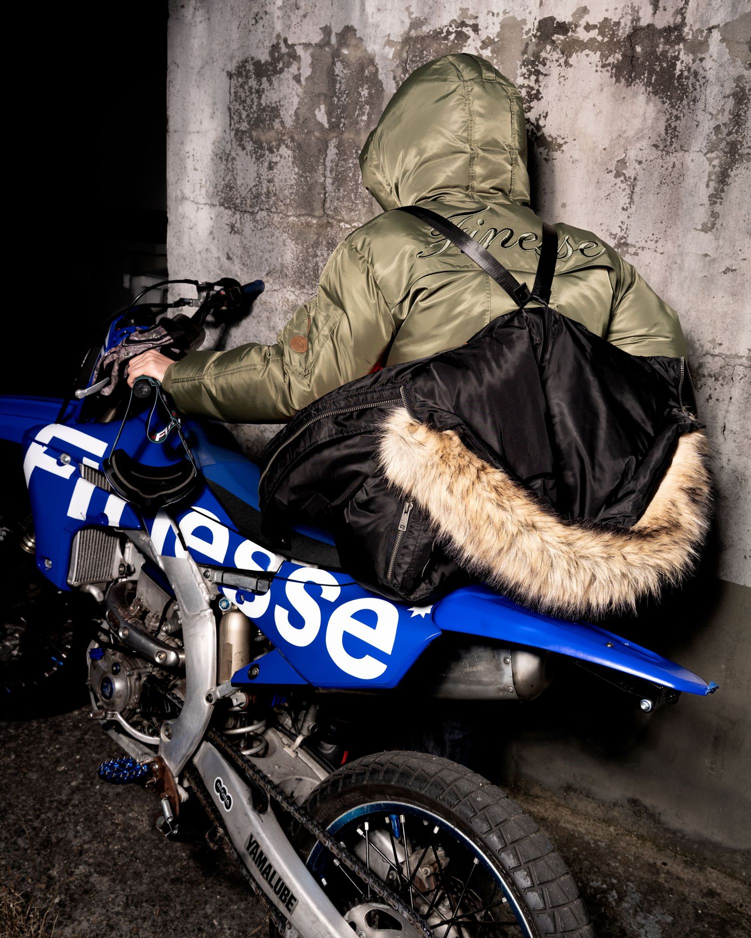 Fashion Shooting lookbook for the brand Finesse from Lyon in France by Mathis Dieudonné with a cross-bike collab