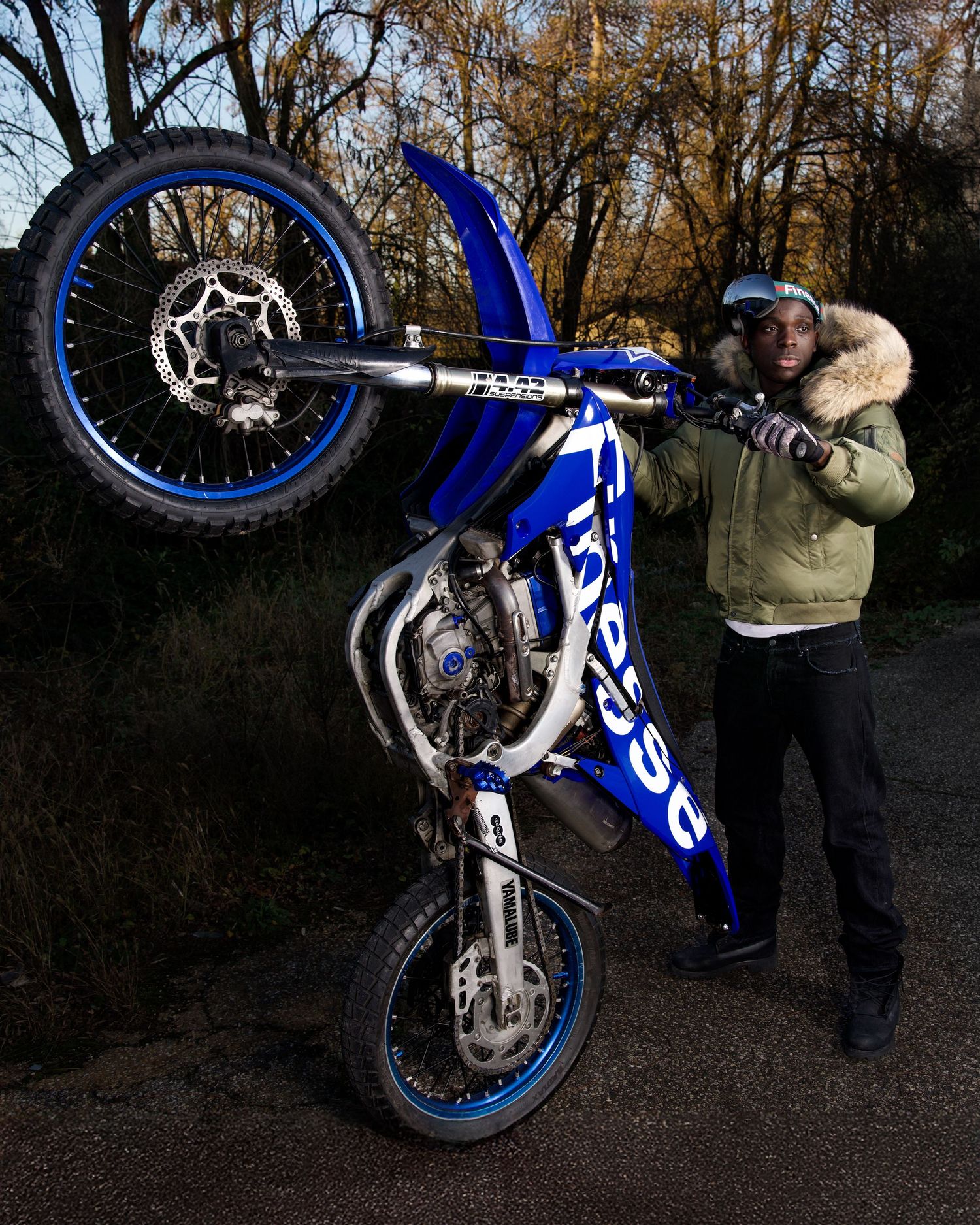 Fashion Shooting lookbook for the brand Finesse from Lyon in France by Mathis Dieudonné with a cross-bike collab