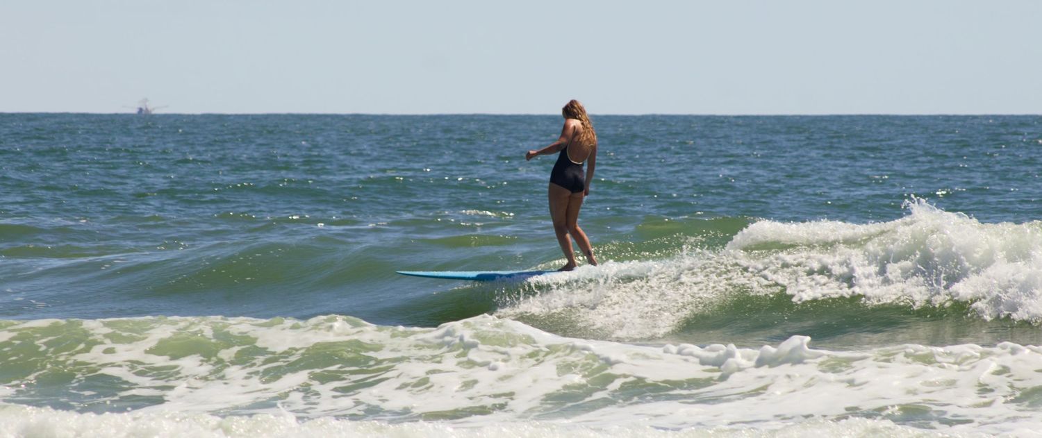 Surfer riding a wave