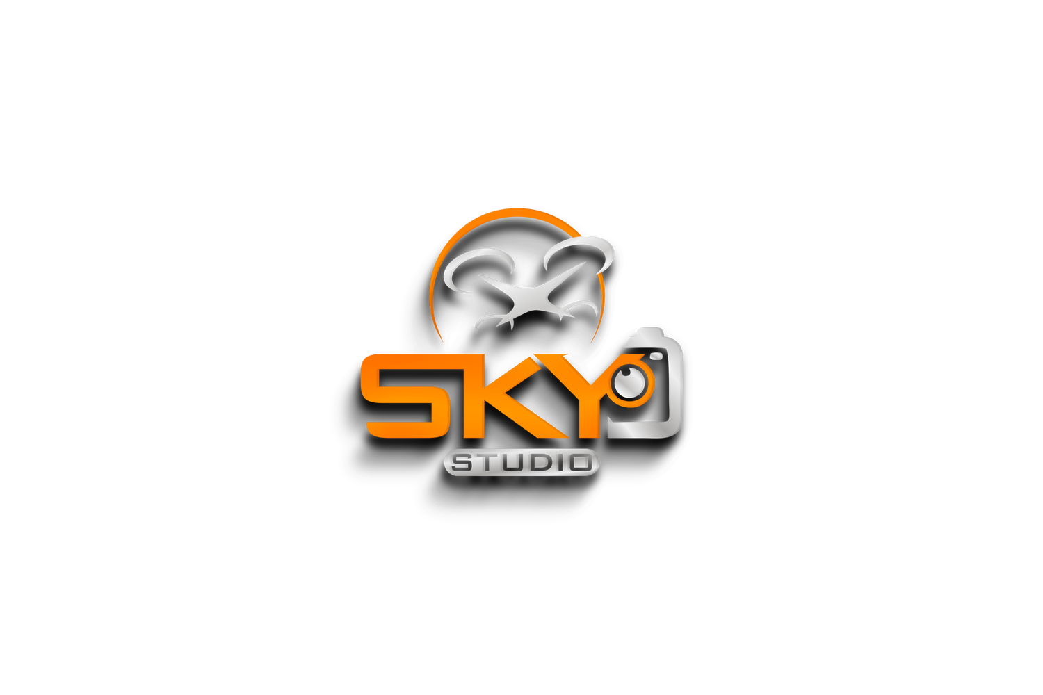 Sky Studio logo featuring an orange and silver owl graphic with bold orange text on a white background.