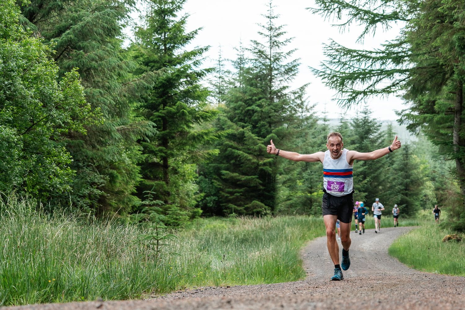 runner in forest at the northumbrian triathlon