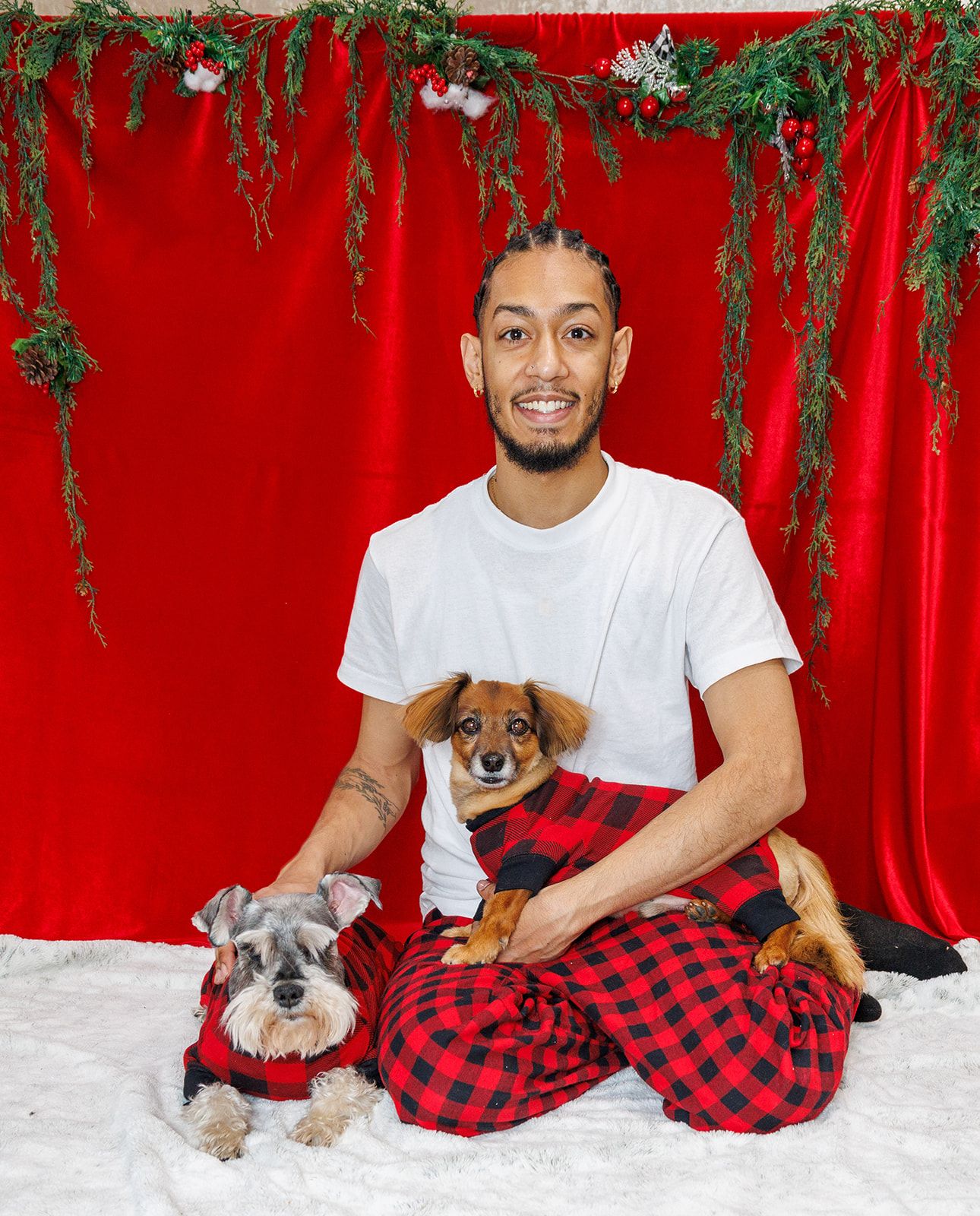 A photo of Justin and his dogs