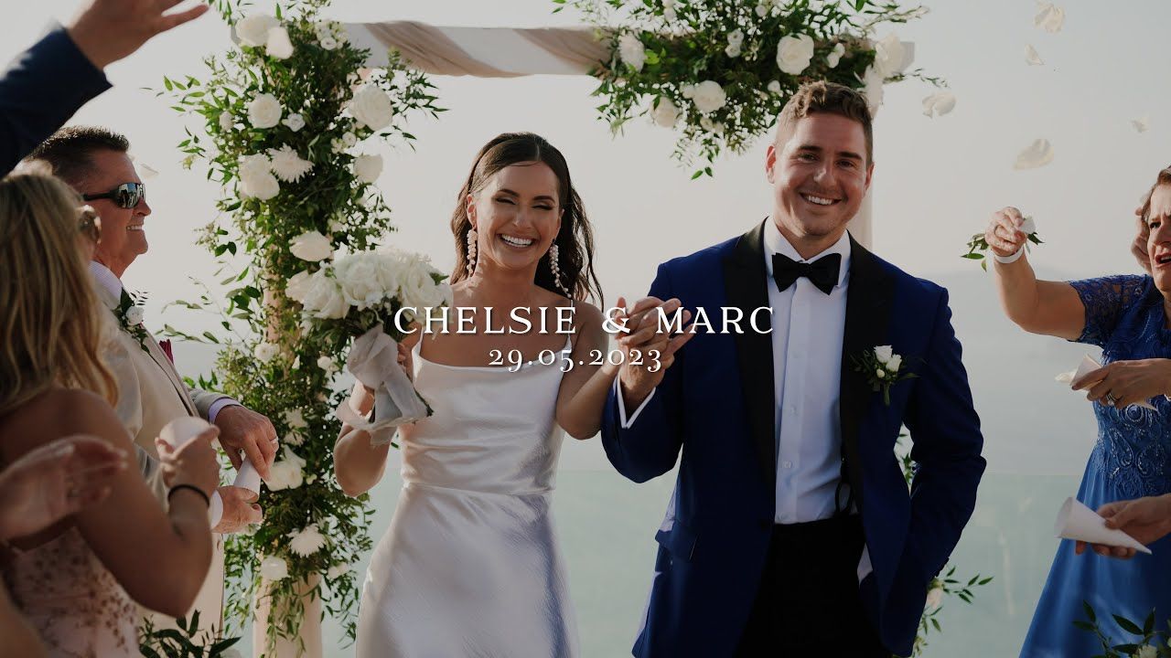 Santorini Wedding Film - Couple celebrating their moment.