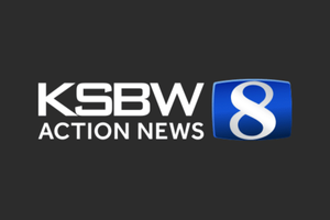 KSBW Action News 8 logo with white text on dark background and blue number 8.