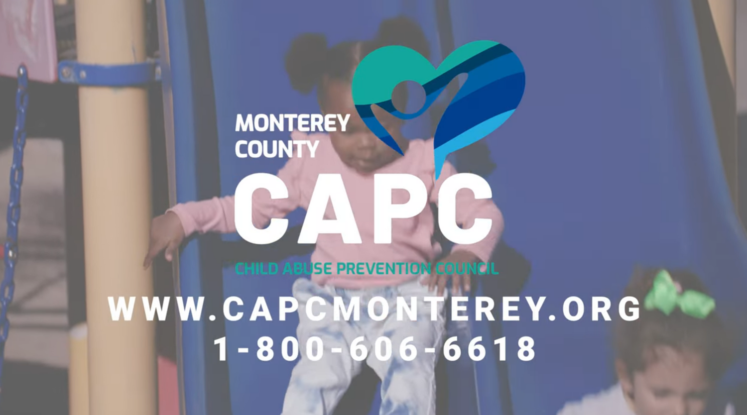 CAPC Monterey logo with contact information on purple background.