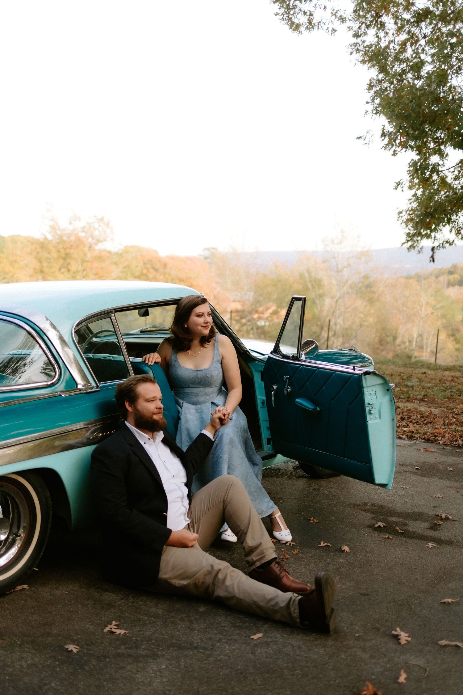 Engagement session near Birminghma, Albama featuring a couple in a romantic, natural setting