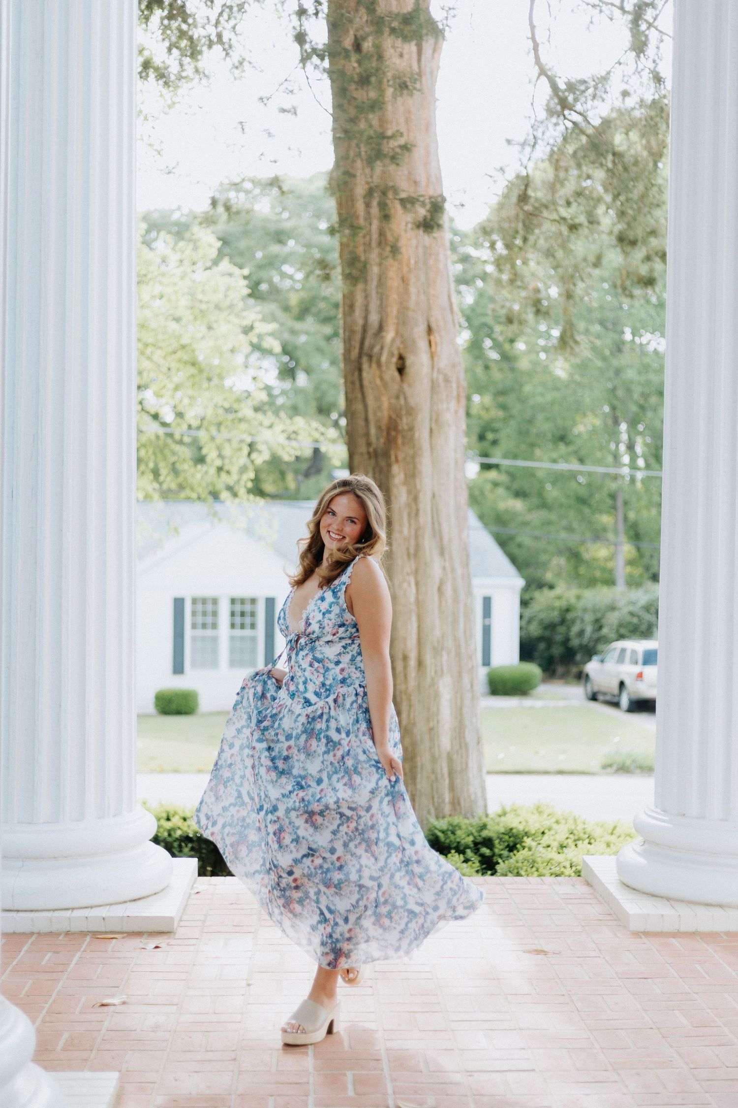 Graduate portrait near Atlanta, Georgia, featuring natural light and a timeless, candid style