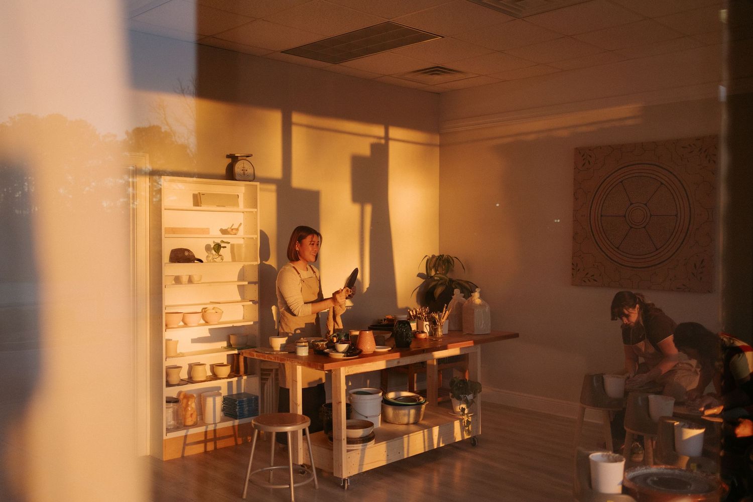 Still Point Pottery branding shoot showing natural light and editorial tones.