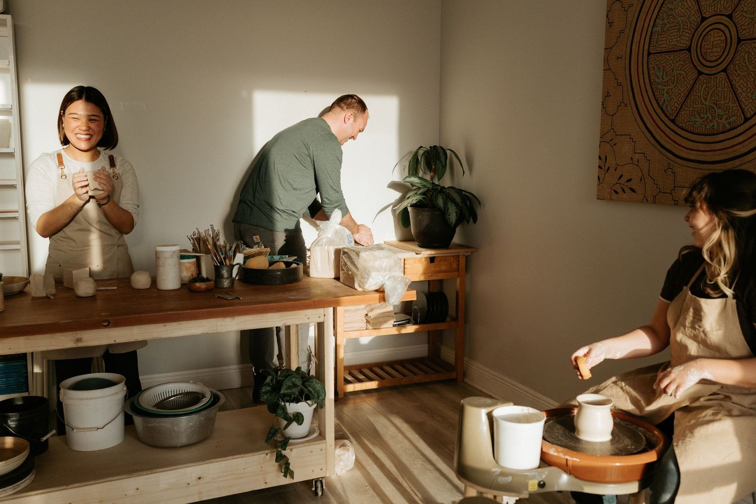 Still Point Pottery branding shoot showing natural light and editorial tones.