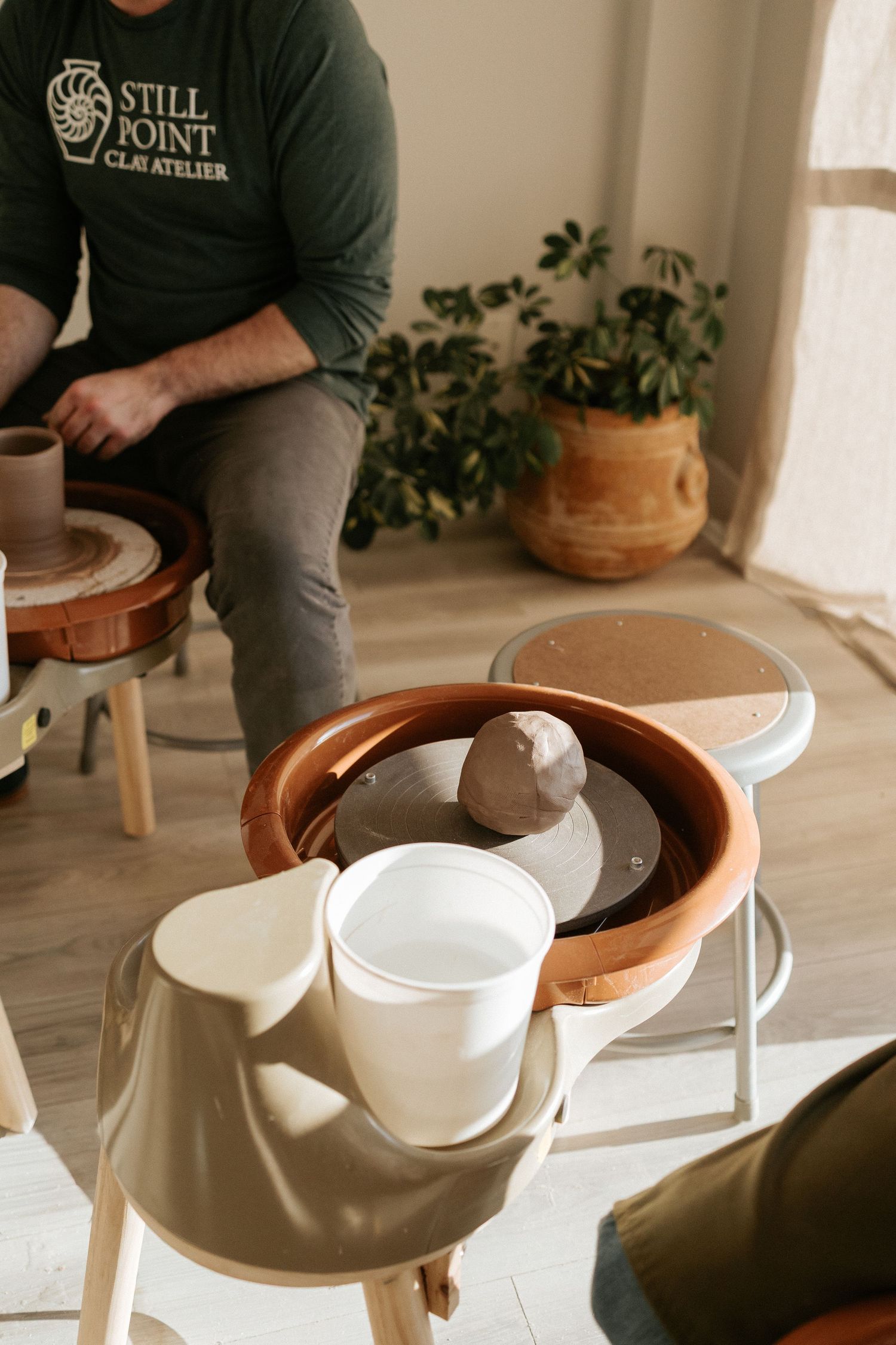 Still Point Pottery branding shoot showing natural light and editorial tones.