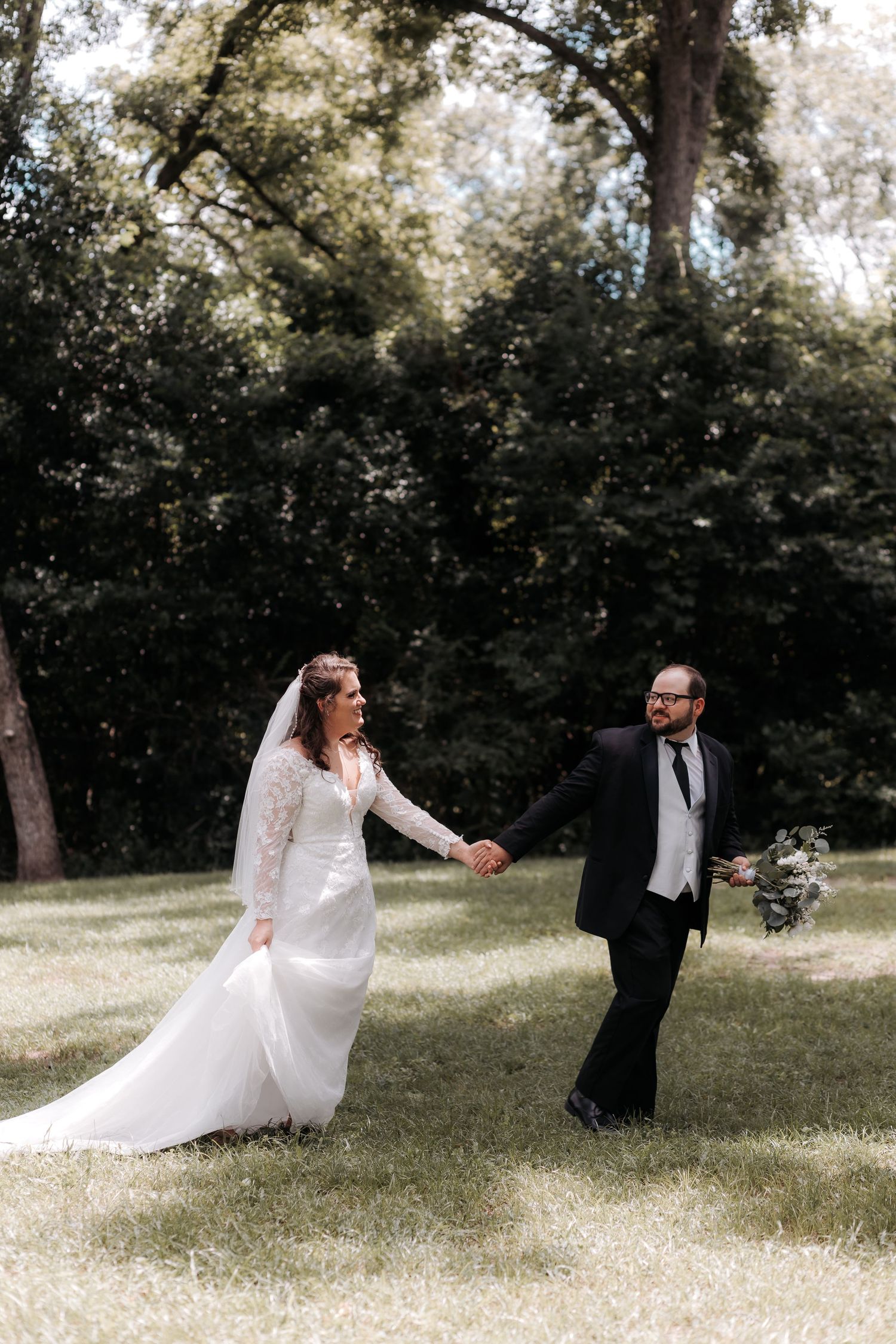 Candid moment between couple in Auburn, Alabama captured with an emotional, documentary style