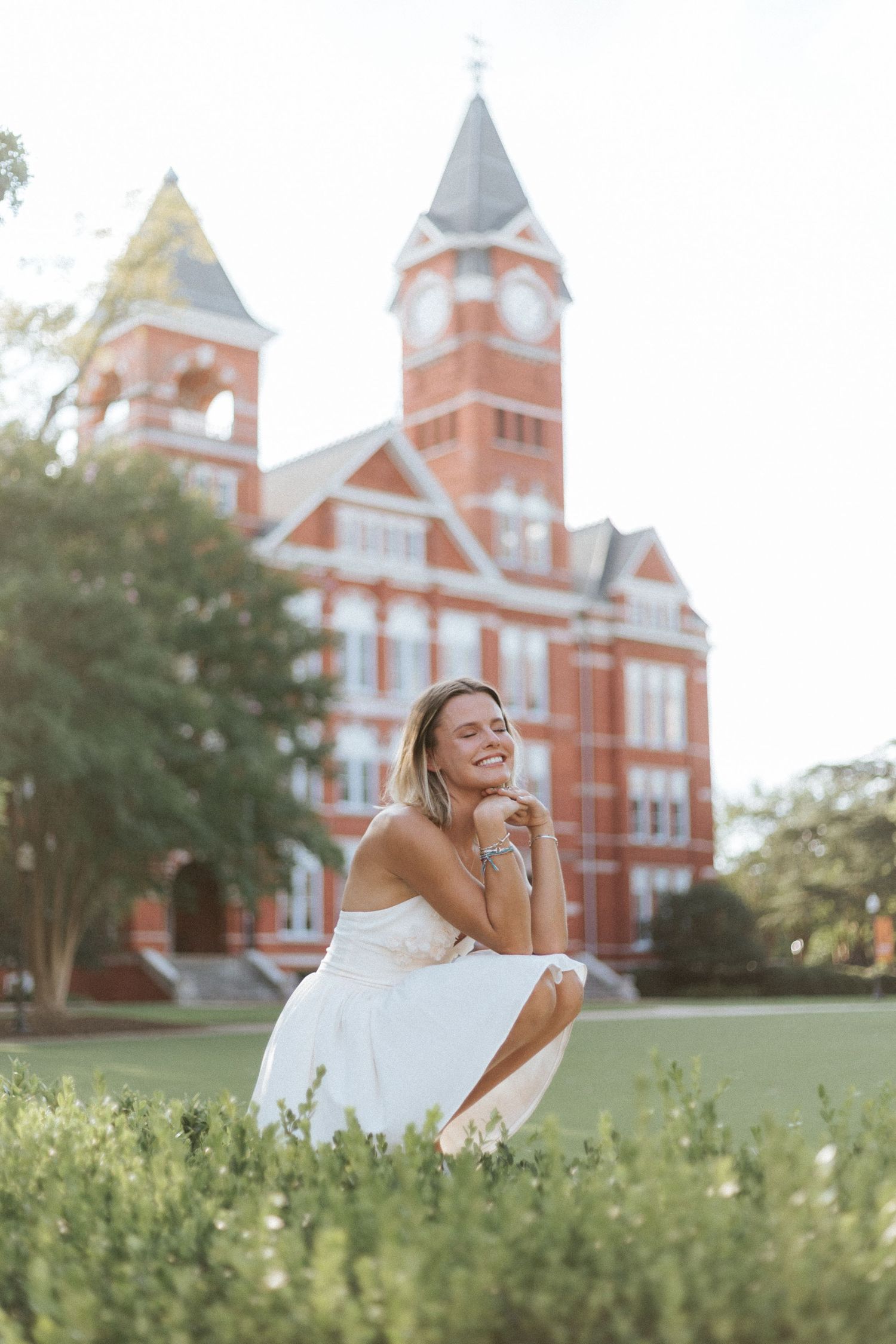 Graduation outfit detail during a portrait session in Auburn University with a clean, editorial style