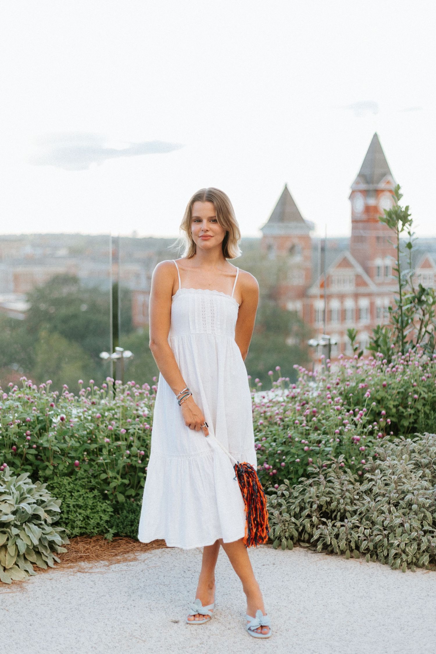 Graduation outfit detail during a portrait session in Auburn University with a clean, editorial style