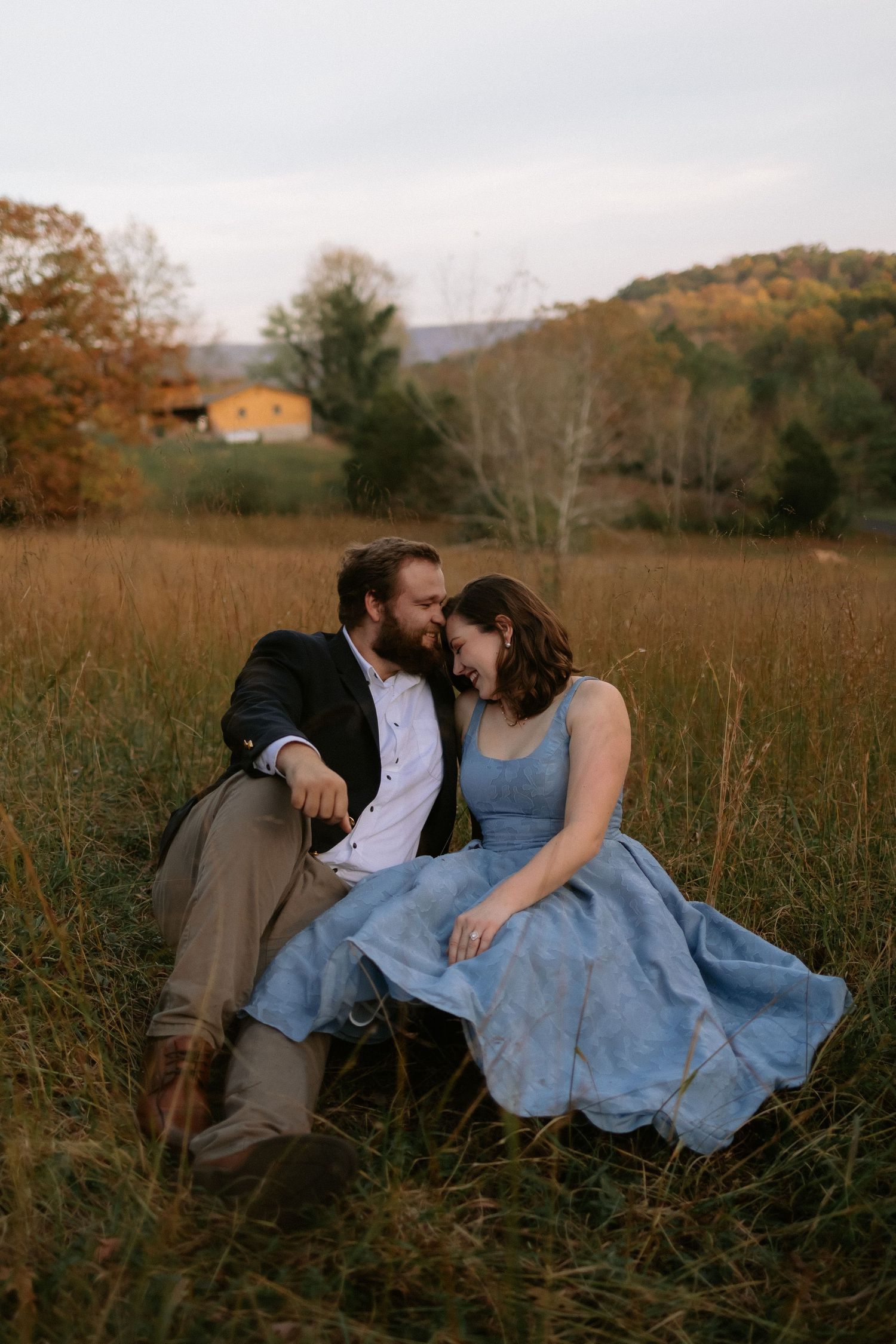 Engagement session near Birminghma, Albama featuring a couple in a romantic, natural setting