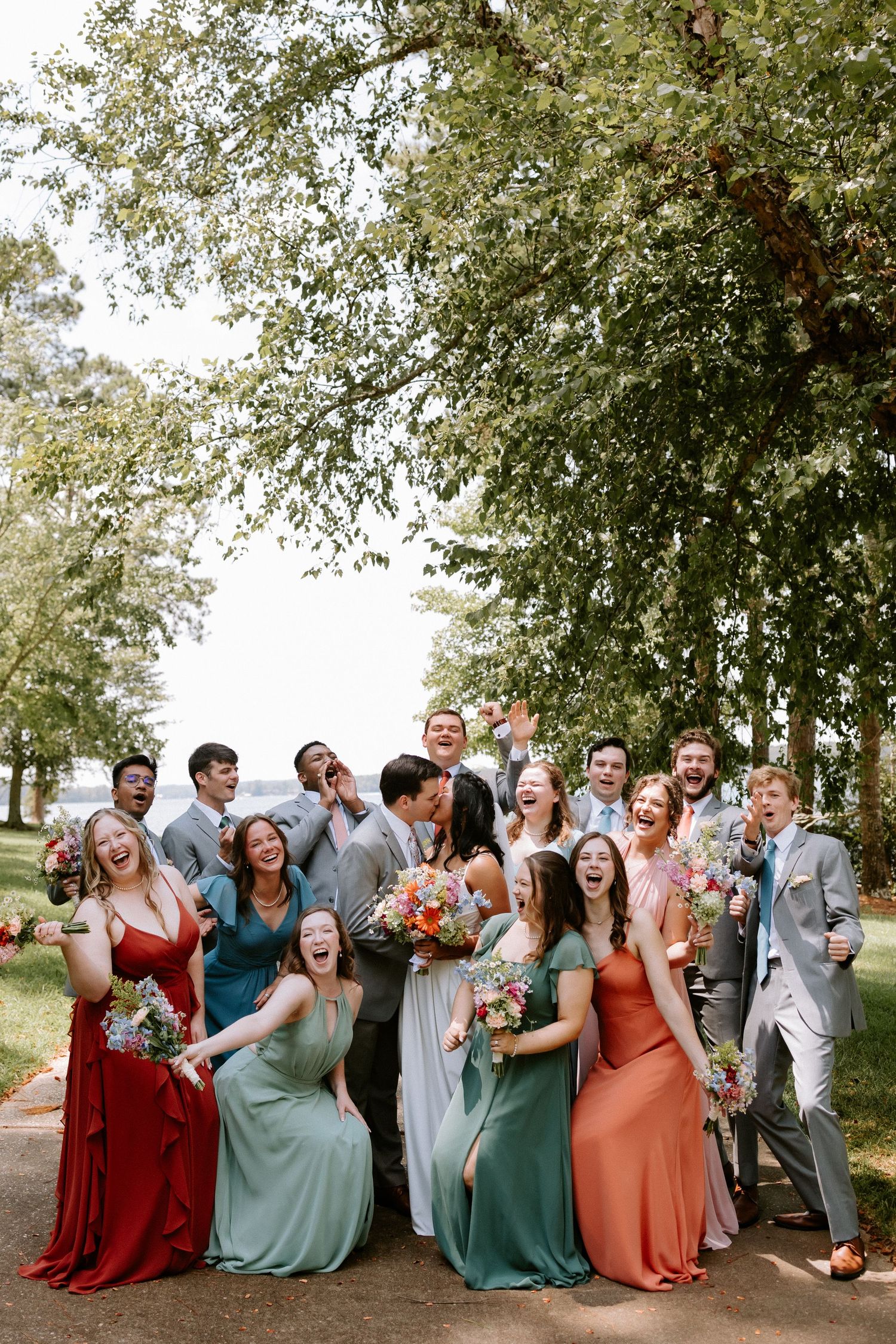 Candid moment between couple in Auburn, Alabama captured with an emotional, documentary style