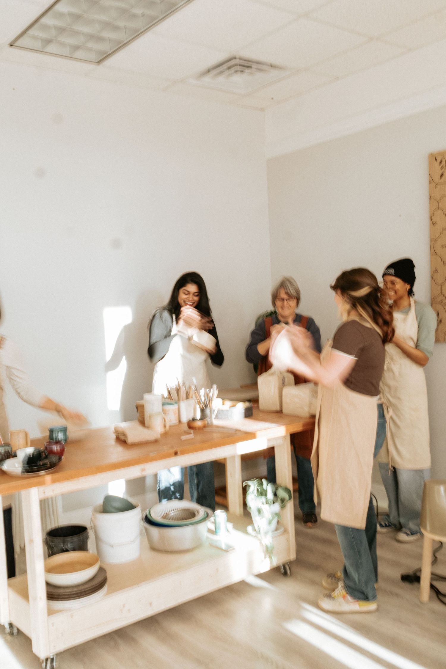 Still Point Pottery branding shoot showing natural light and editorial tones.