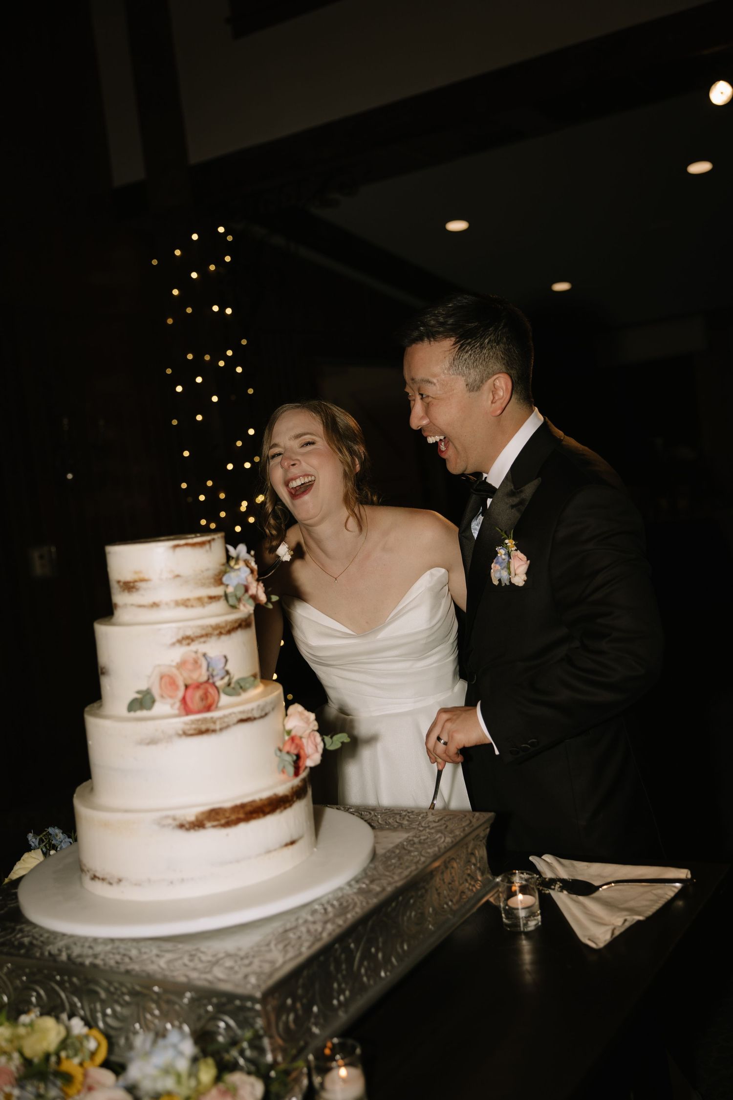 Philadelphia wedding photographer capturing a joyful bride and groom during romantic wedding portraits in Pennsylvania.