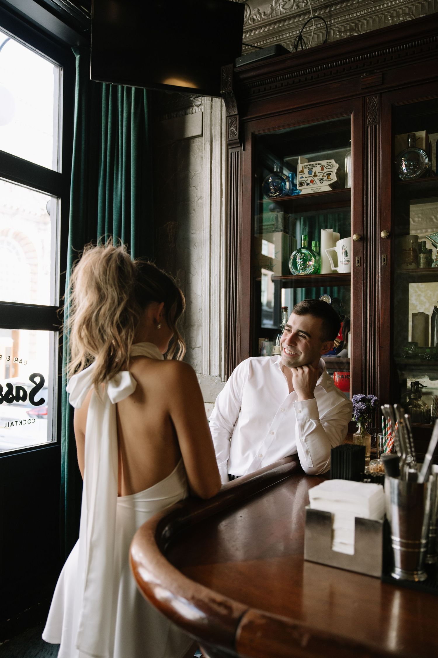 Romantic Philadelphia engagement session capturing a couple’s natural connection in the city’s iconic streets and soft golden light.