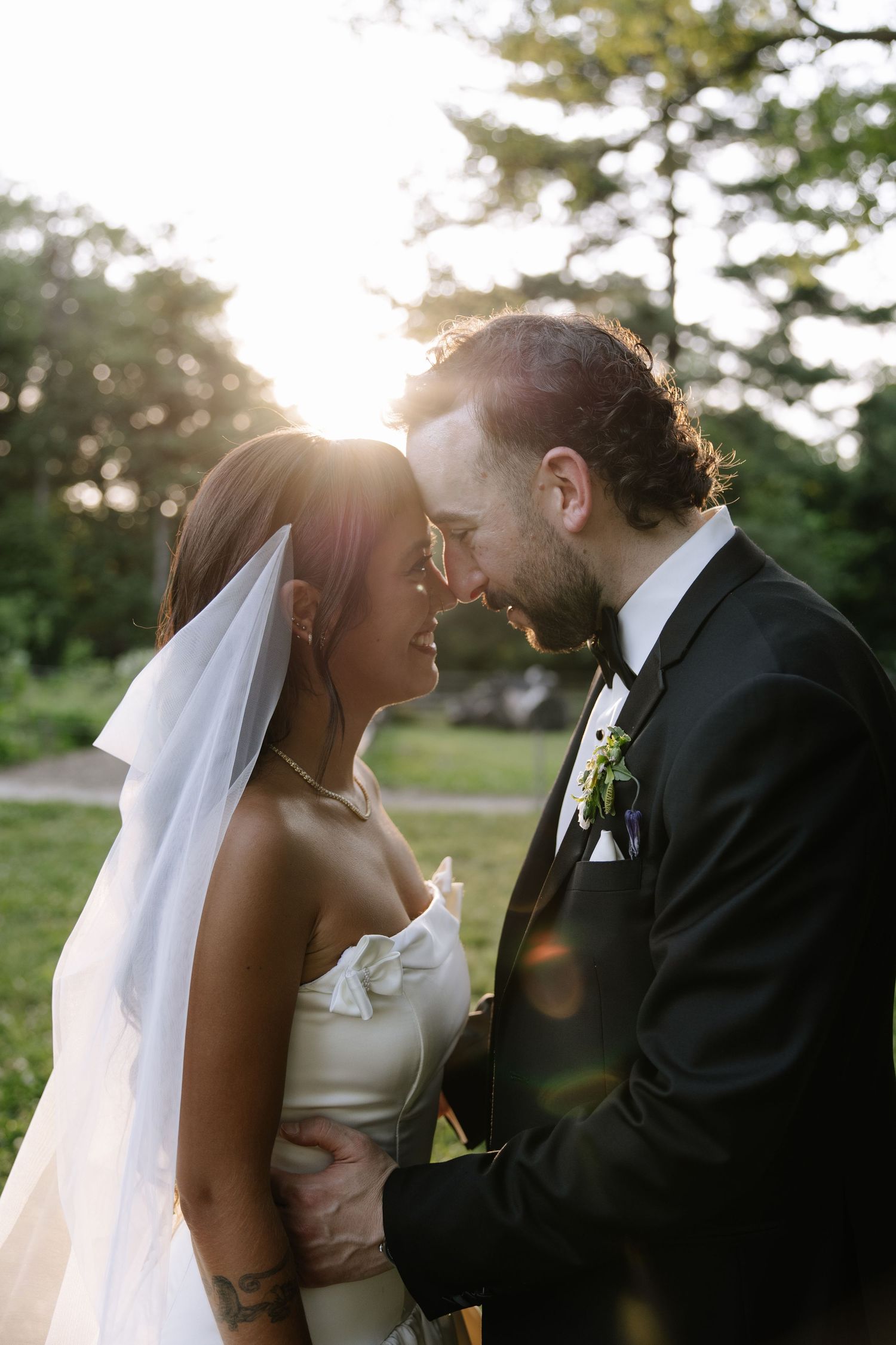 Romantic Bartram’s Garden wedding in Philadelphia featuring lush greenery, historic gardens, and a joyful couple in natural light.