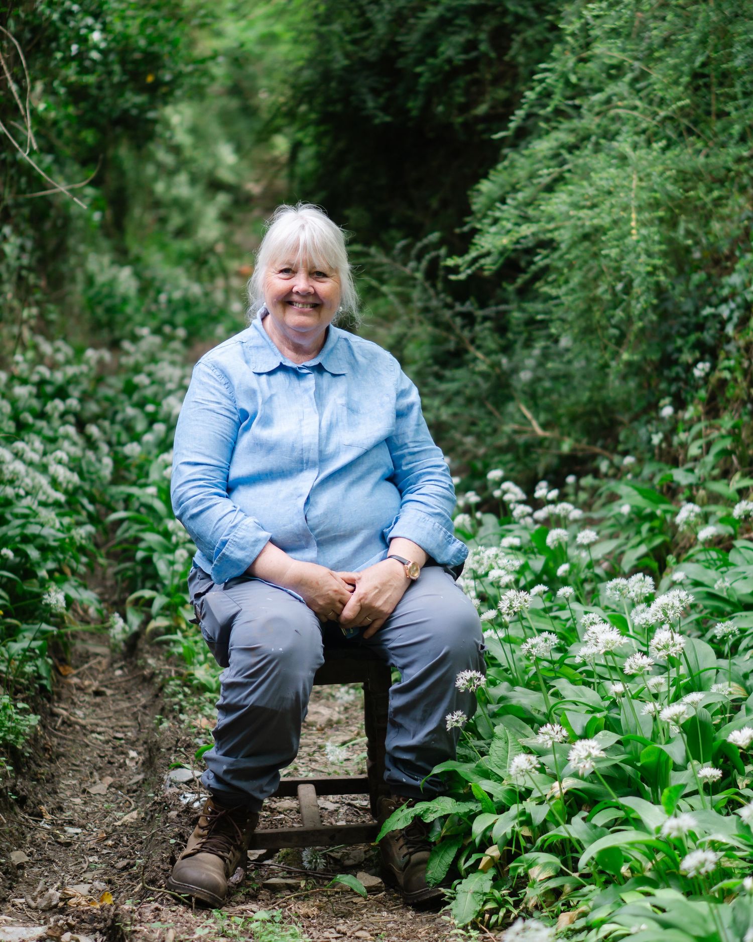 Devon based portrait photographer Felicity Billen photographs Pat Cottam, North Devon flower farmer
