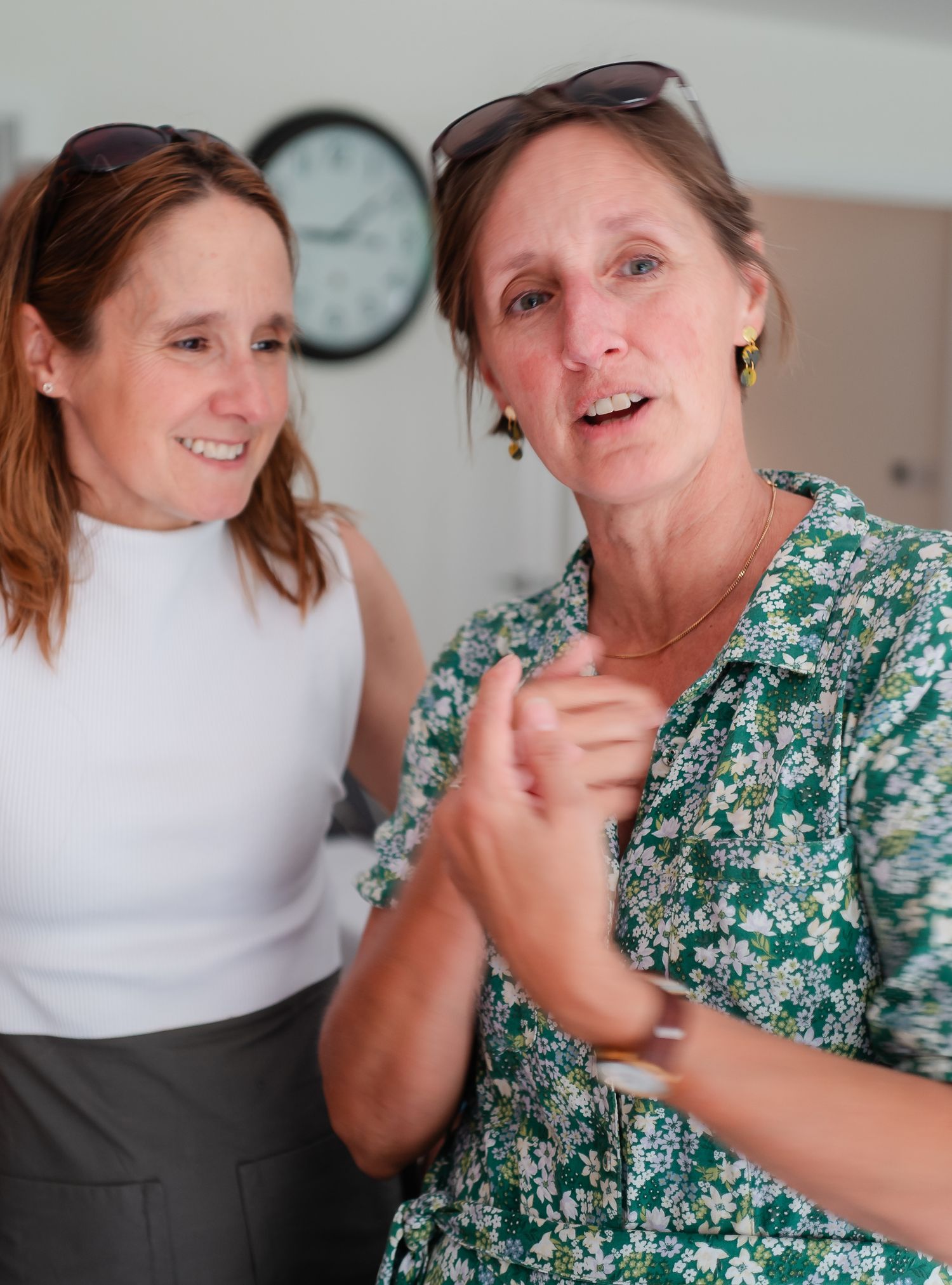 smiling and relaxed ladies on their photo shoot with Devon based Brand & portrait photographer Felicity Billen