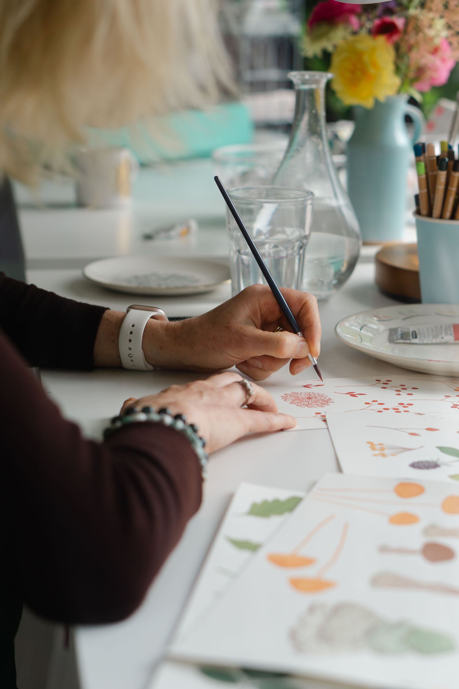 Devon based Brand portrait photographer Felicity Billen takes pictures of Teignmouth based surface pattern designer Linda Fox