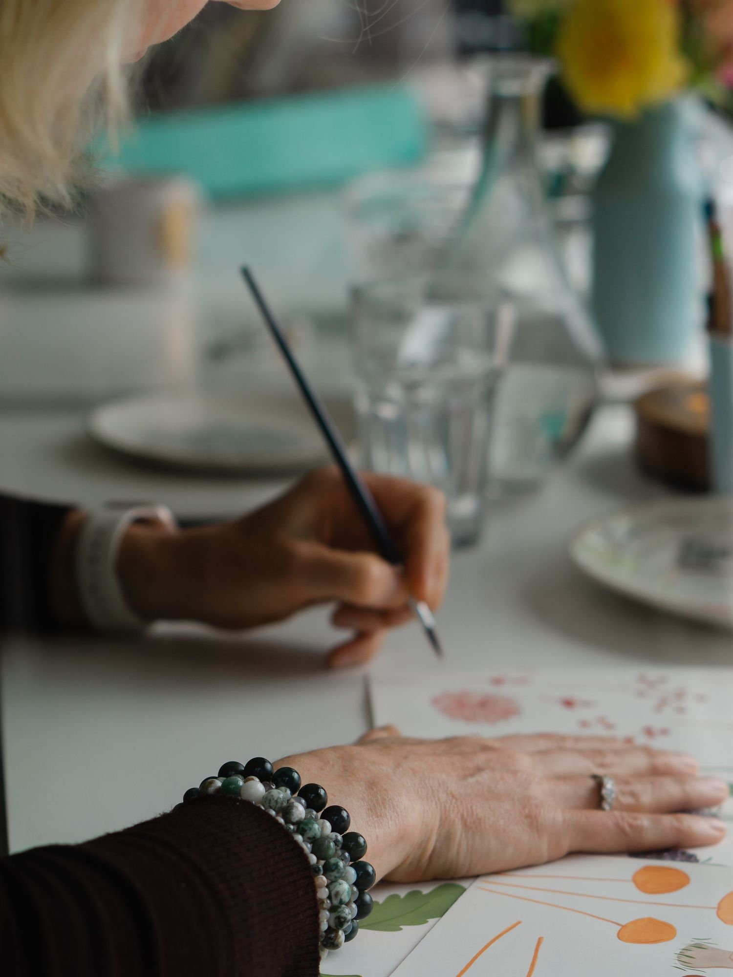 Devon based portrait photographer Felicity Billen photographs Linda Fox Teignmouth based illustrator