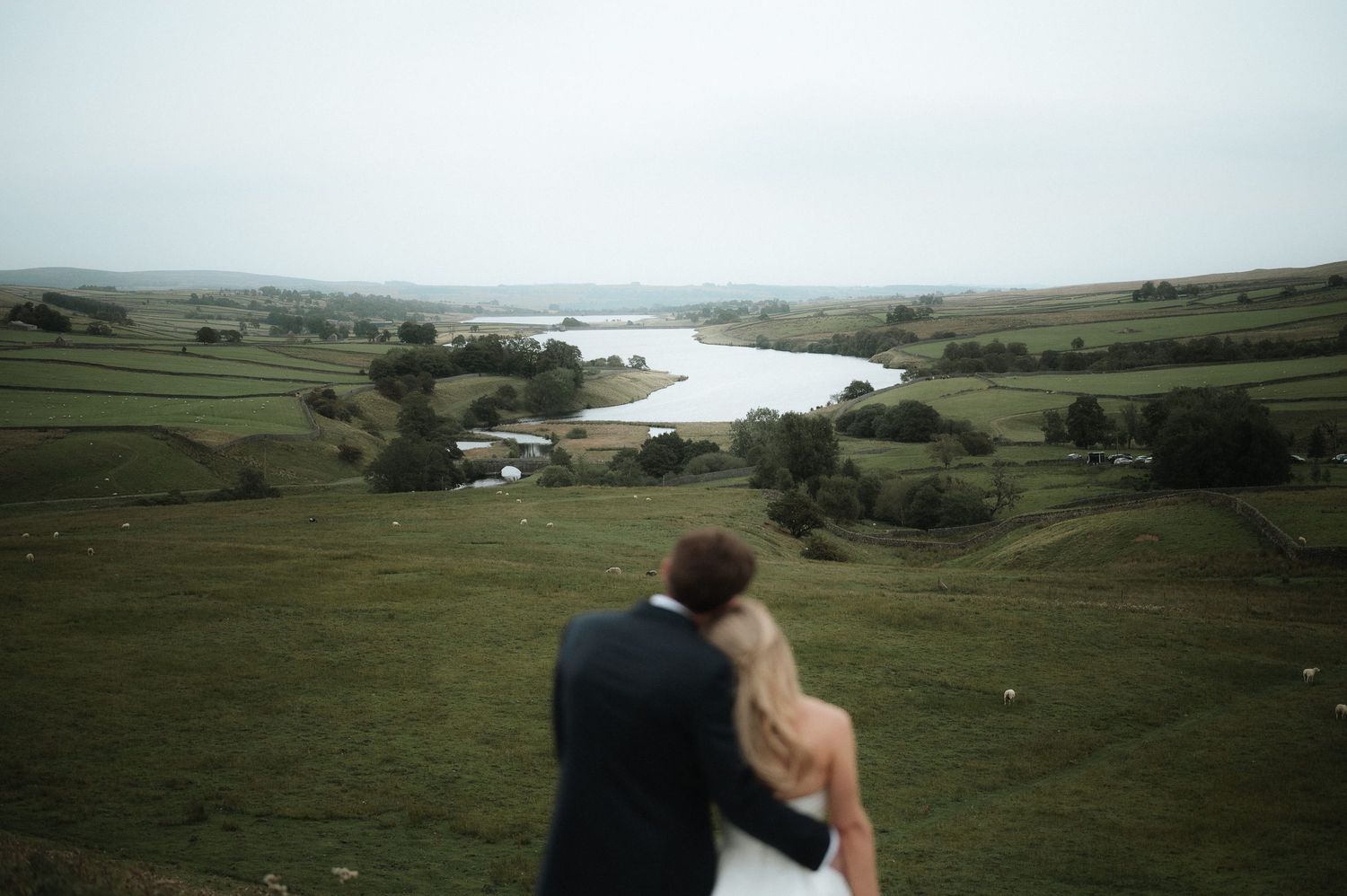 Blackton Grange Wedding. A scenic time-lapse sequence showing rolling green hills and coastline views from different angles at sunset.