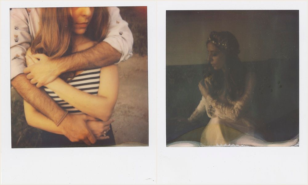Intimate vintage style polaroid photographs in muted tones.