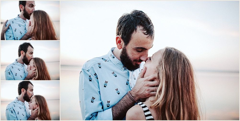 Series of intimate portraits captured during sunset by the water.