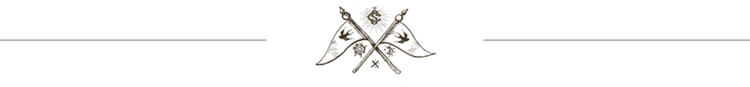 A decorative black and gold divider pattern on a dark background.