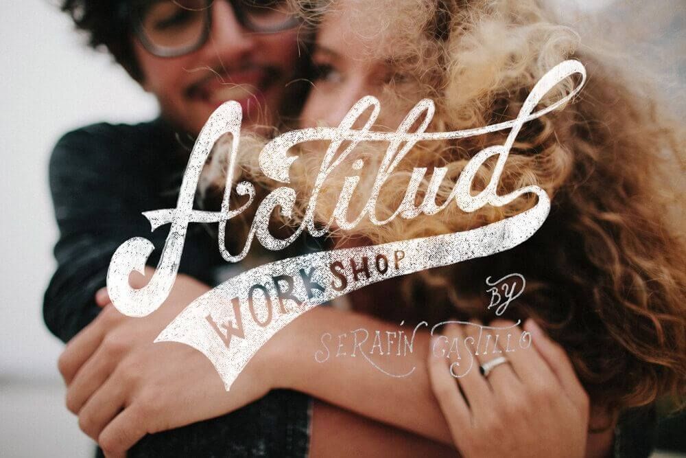 Artistic typography and branding design elements with decorative script lettering.