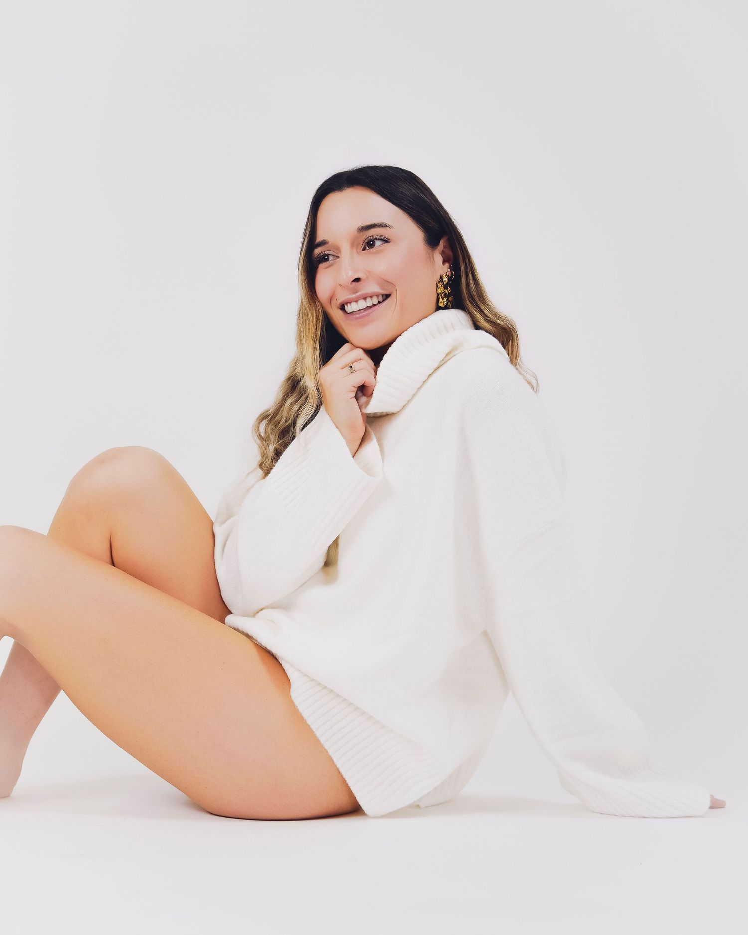 model photo studio fond blanc