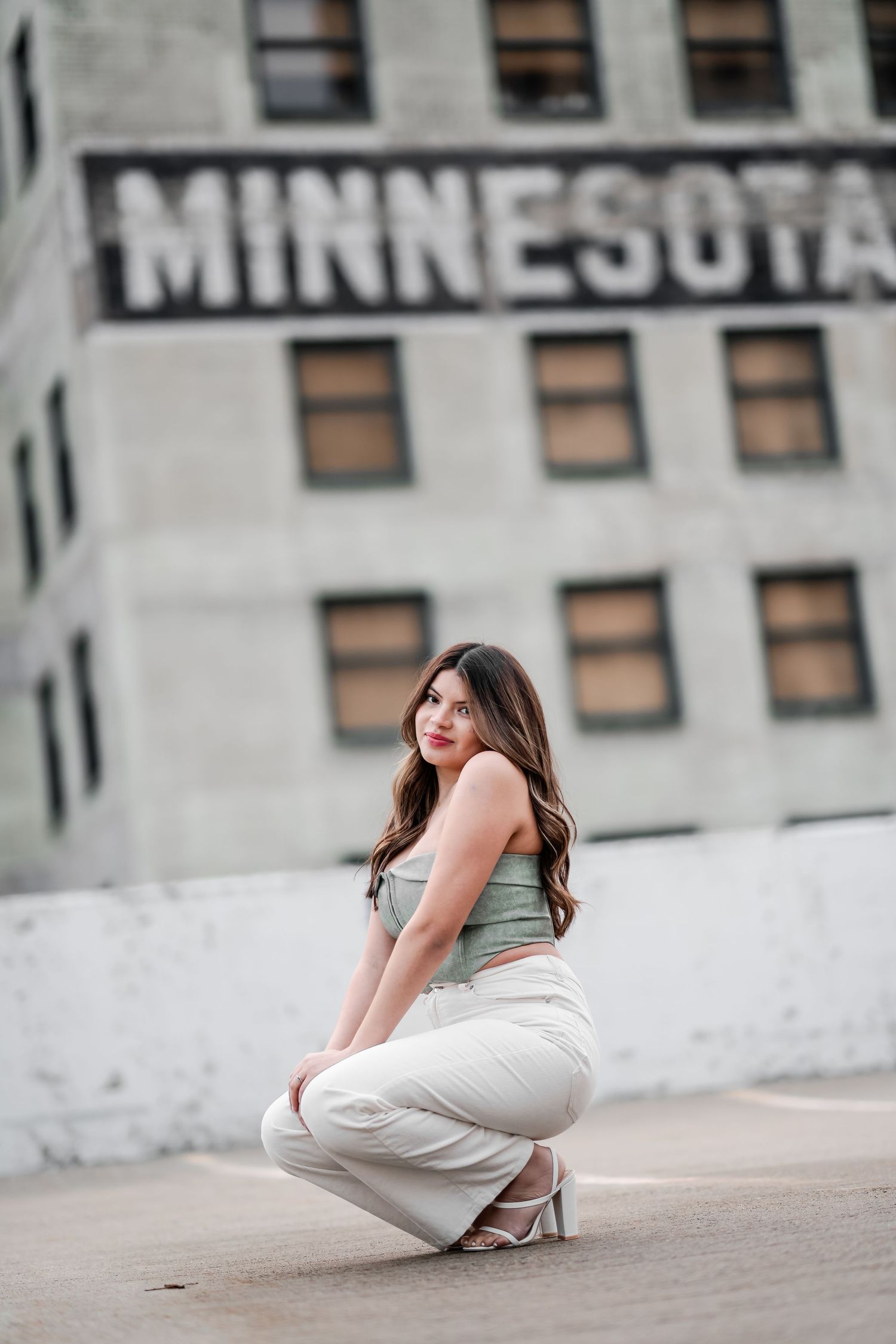 Capture senior portraits, Parking ramp in downtown Saint Paul with Juve Photography. Unique, personalized session.
