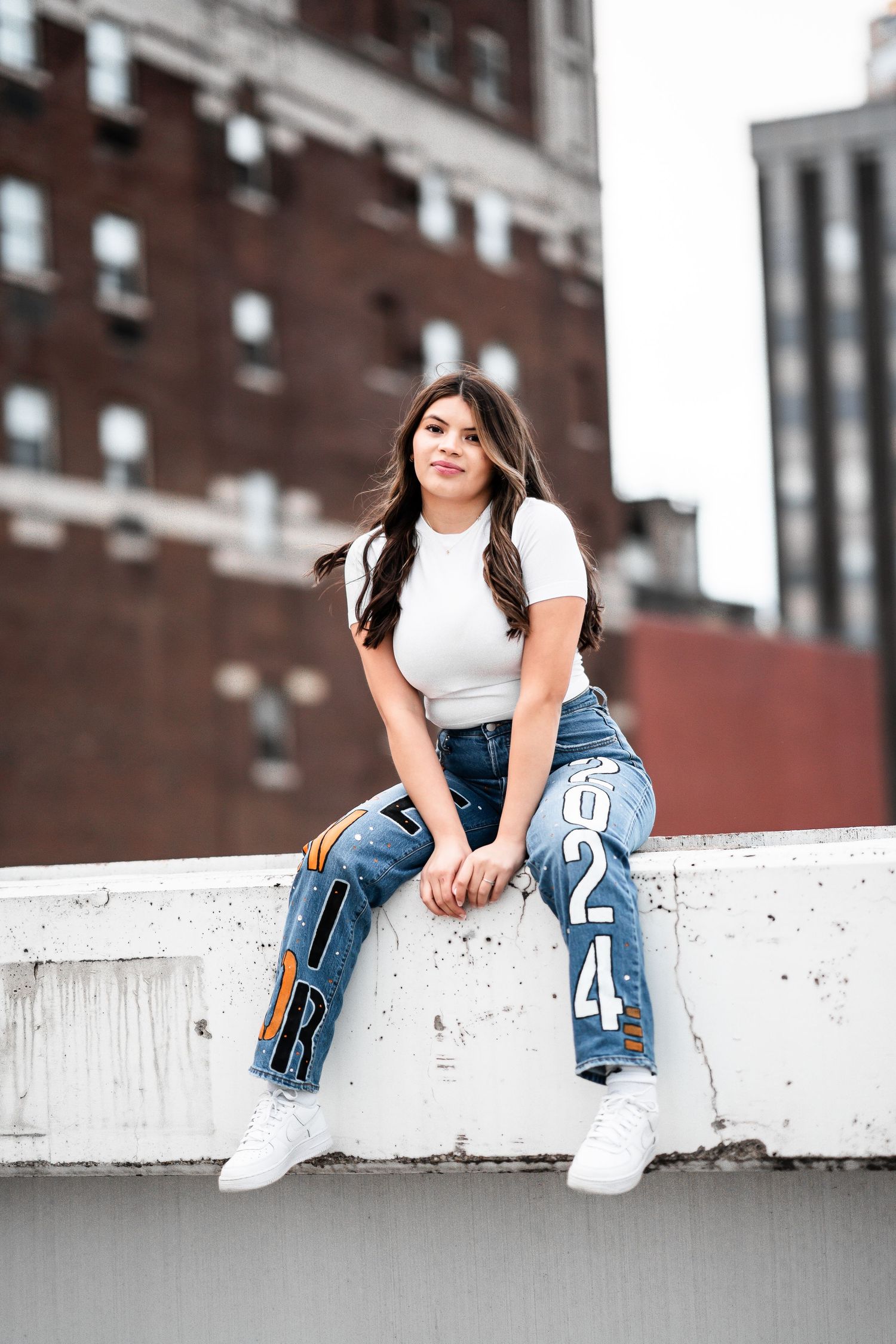 Capture senior portraits, Parking ramp in downtown Saint Paul with Juve Photography. Unique, personalized session.