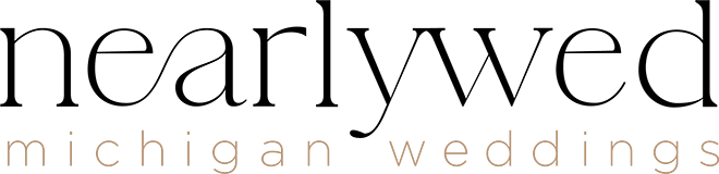 Nearlywed Michigan Weddings logo in elegant black serif and sans-serif typography on a white background.