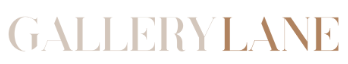 Elegant serif text logo design for Gallery Lane in a neutral gray color against a white background.