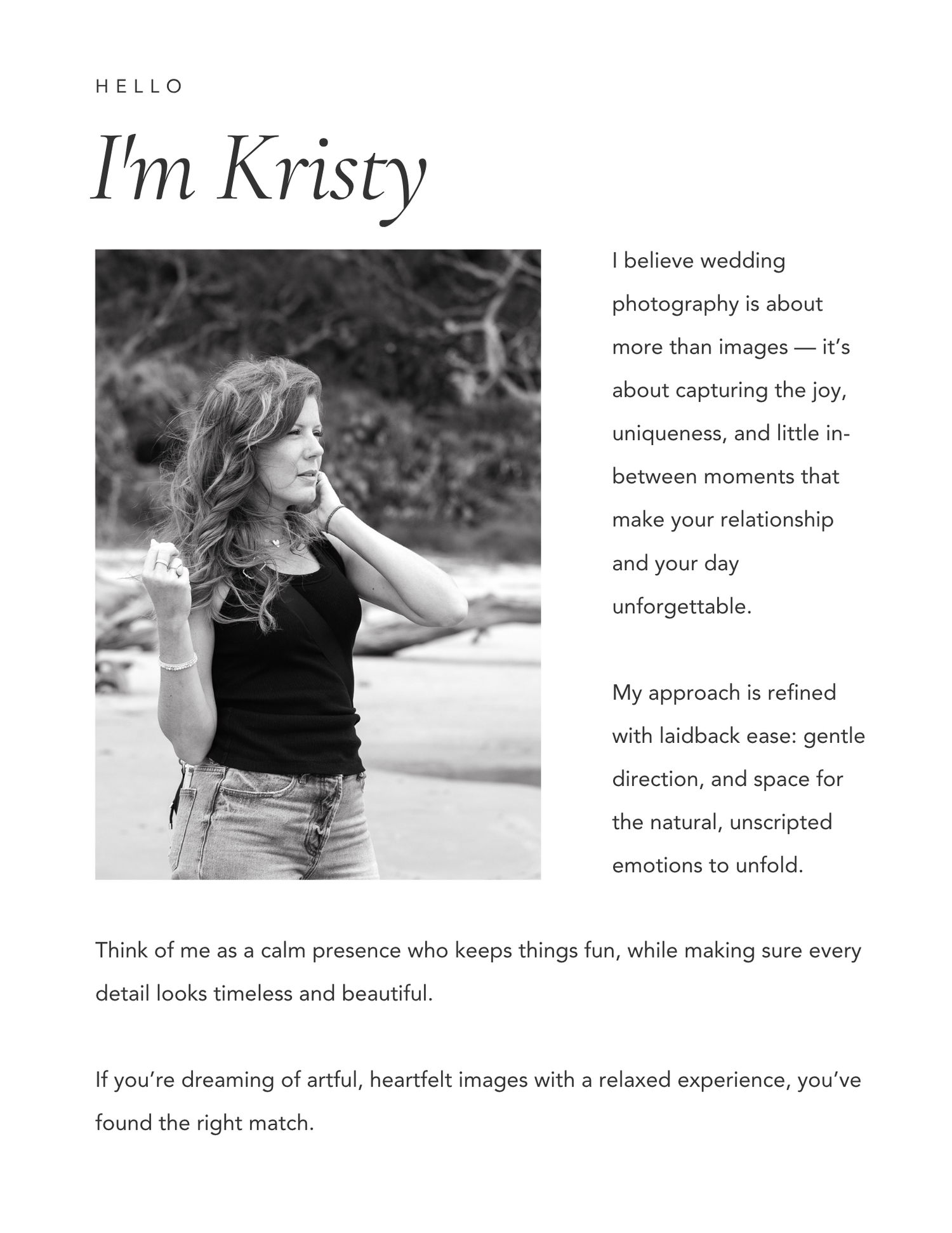 A black and white collage of lifestyle photos showing candid moments and relaxed outdoor portraits.