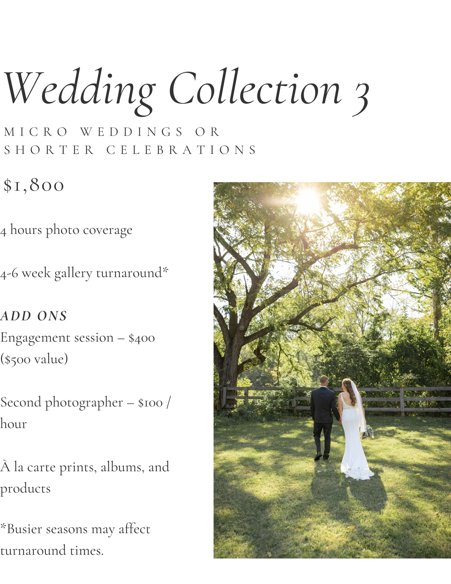 Bride and groom share an intimate moment in a sunlit garden setting with lush green trees in the background.