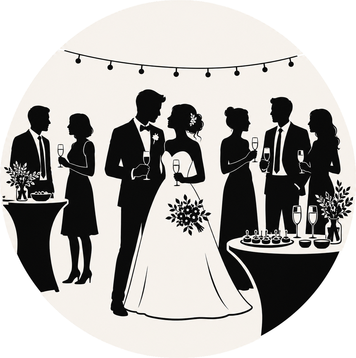 Logo représentant le vin d'honneur lors d'un mariage
