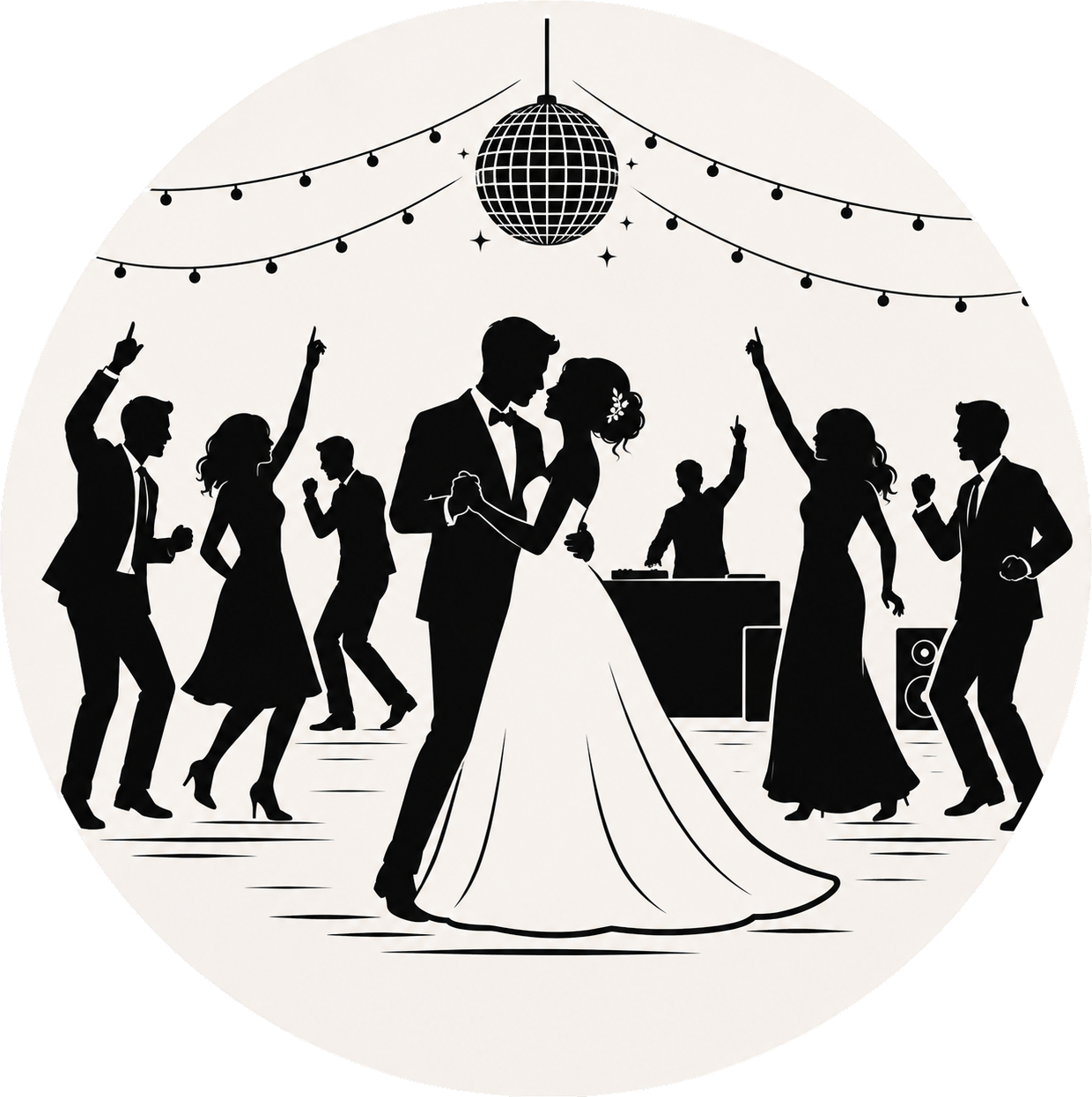 Logo représentant une séance photo lors d'une ouverture de bal de mariage