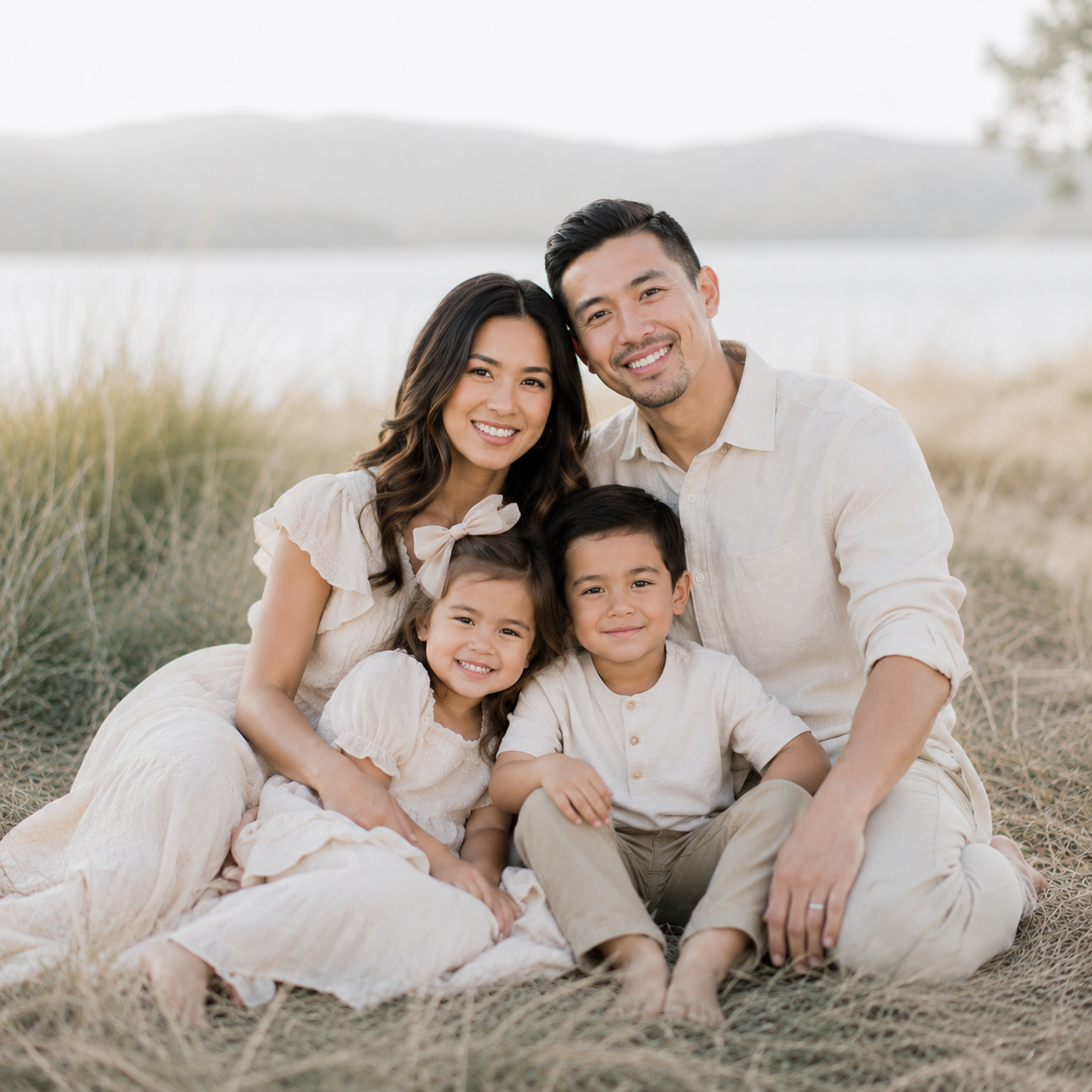 Luxury family portrait at Lake Travis in Austin, Texas featuring authentic connection and timeless photography.