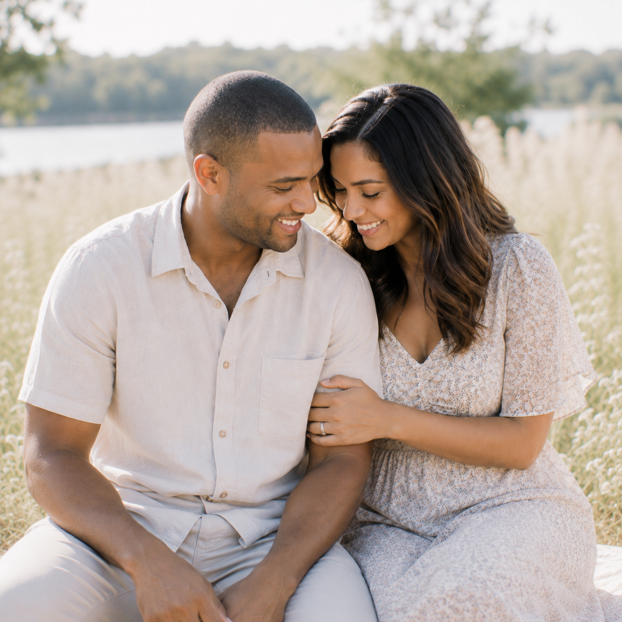 Candid moment of parents during a timeless family photography session in Austin, Texas.